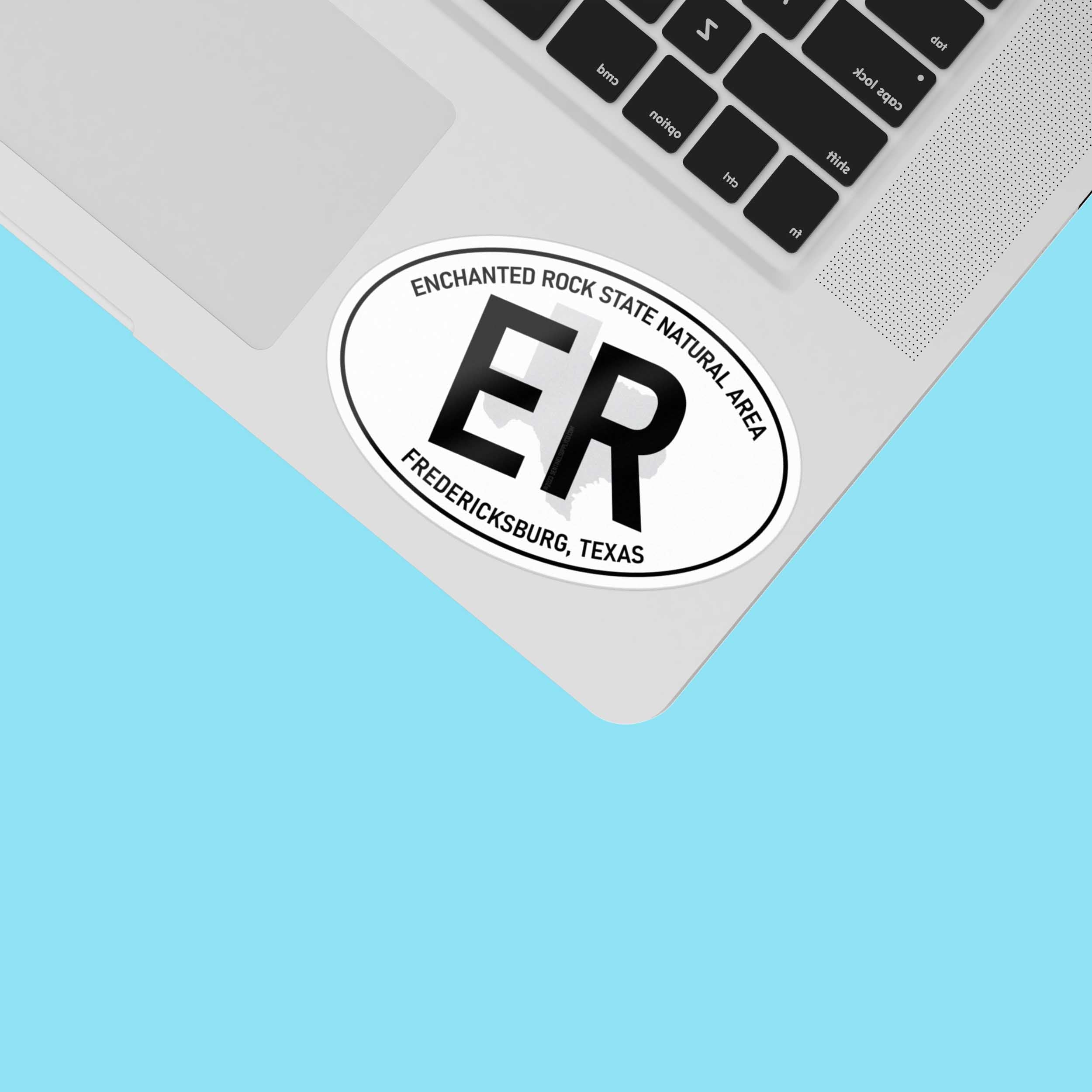 Enchanted Rock Texas White Oval Sticker