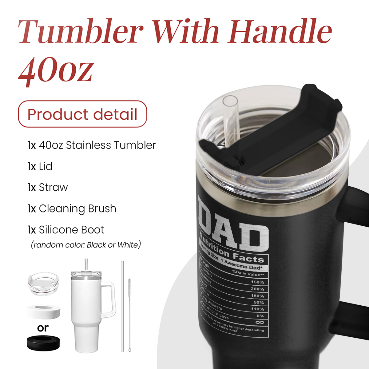 Best Dad Ever Quencher Tumbler with Handle 40oz