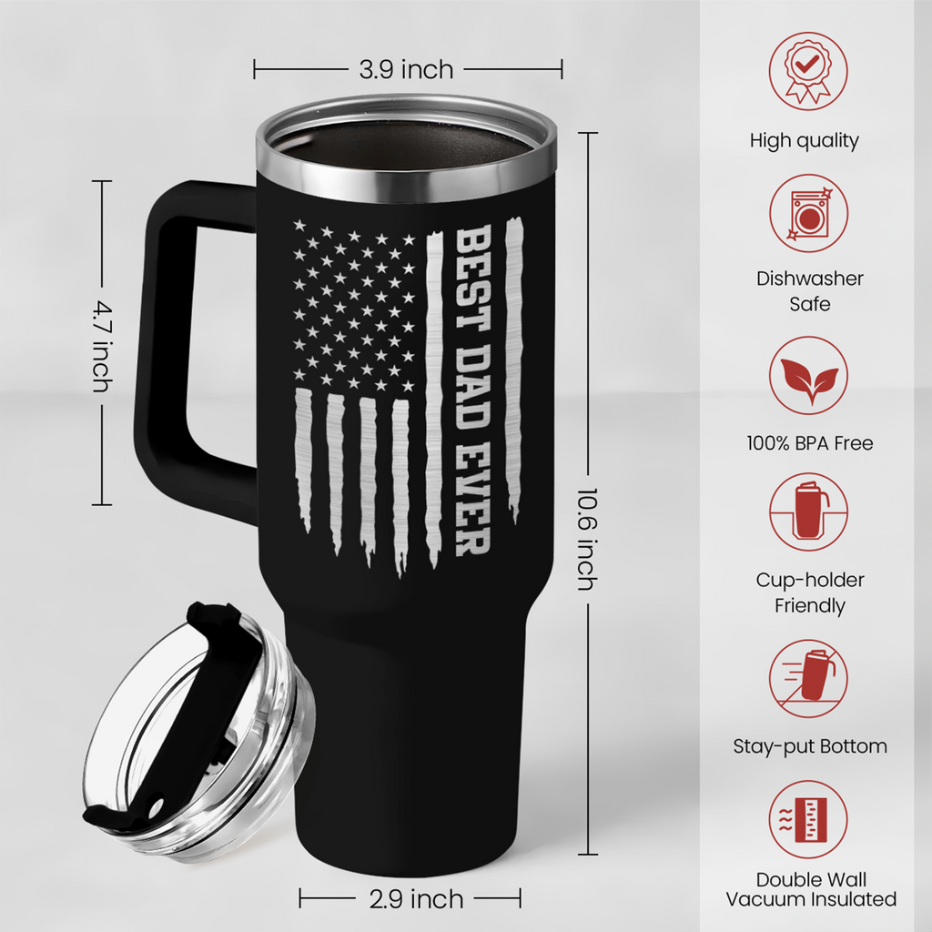 Best Dad Ever Quencher Tumbler with Handle 40oz