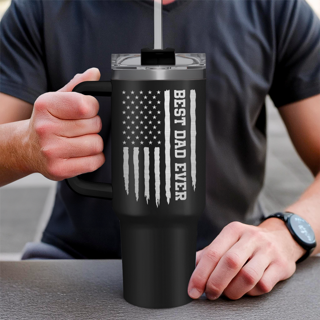 Best Dad Ever Quencher Tumbler with Handle 40oz