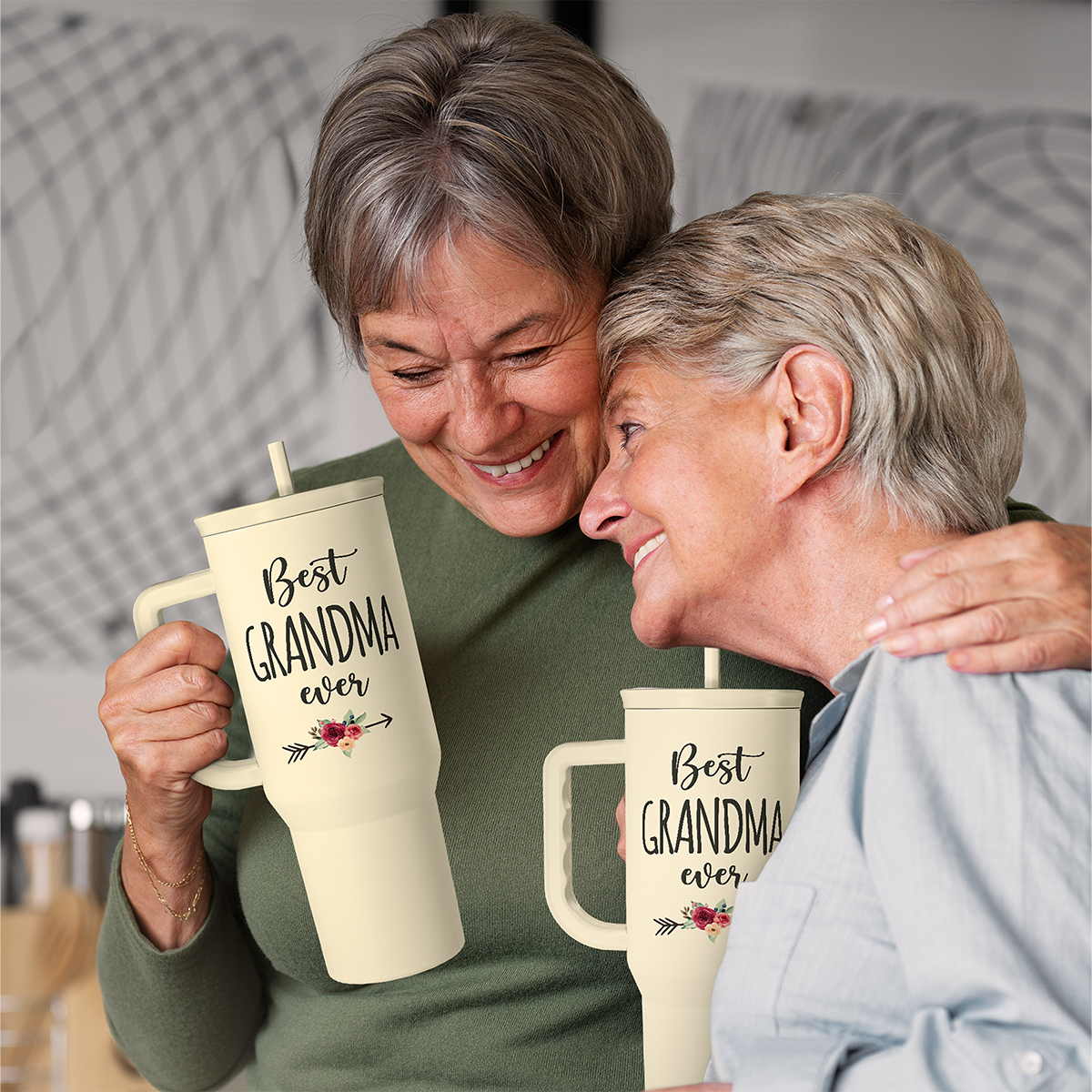 Beige Grandma Slidemate | Slider Tumbler with Handle 40oz