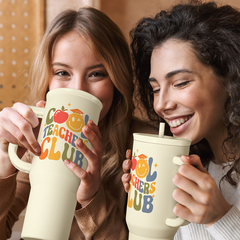 Beige Teacher Slidemate | Slider Tumbler with Handle 40oz
