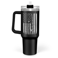 Black Fishing Quencher Tumbler with Handle 40oz