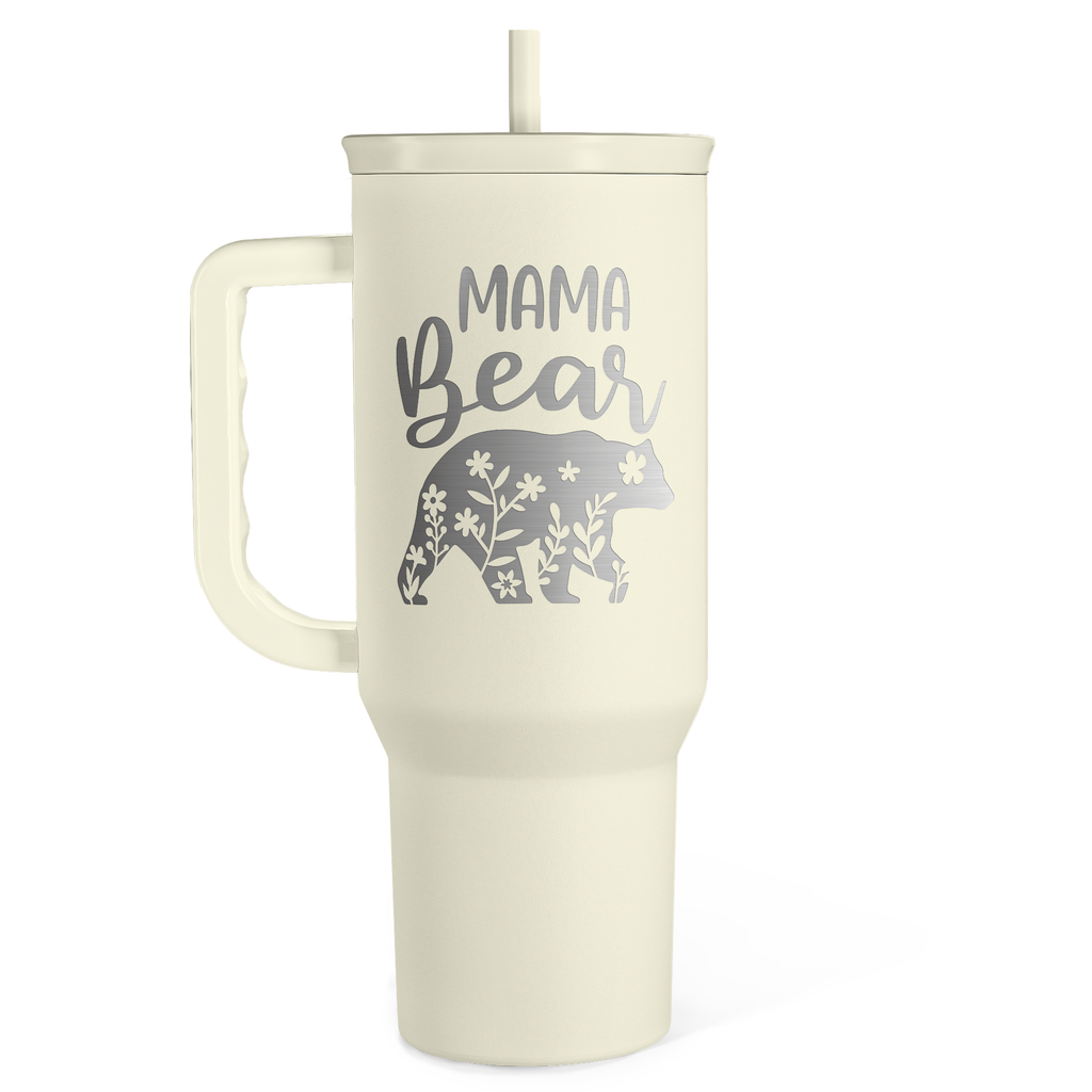 Beige Mama Bear Slidemate | Slider Tumbler with Handle 40oz