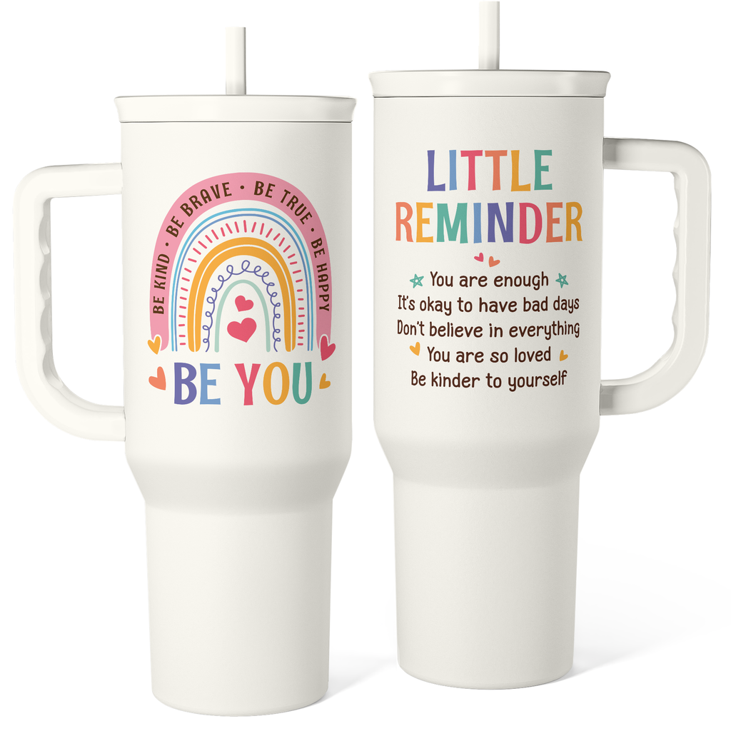 White Inspiration Slidemate | Slider Tumbler with Handle 40oz