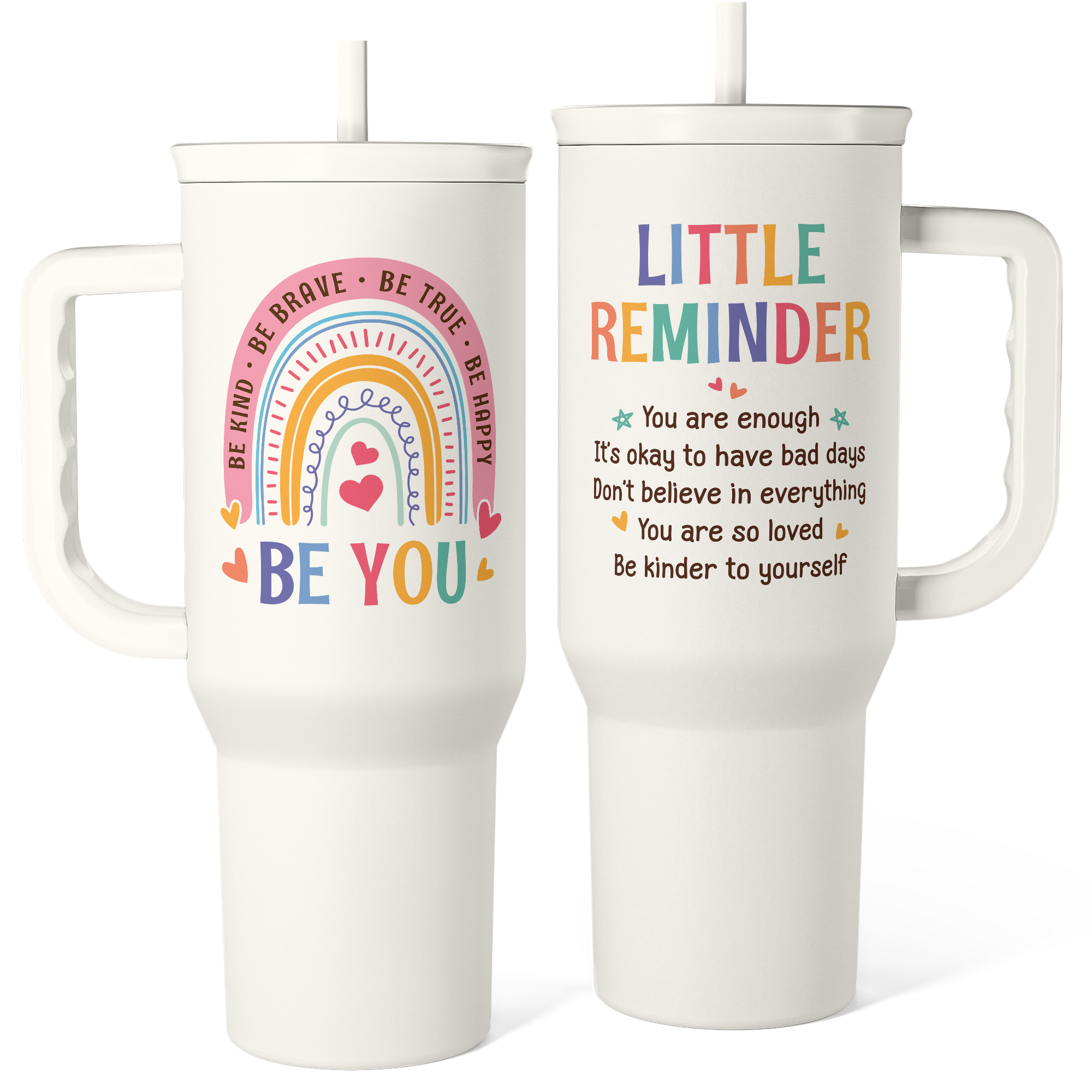 White Inspiration Slidemate | Slider Tumbler with Handle 40oz