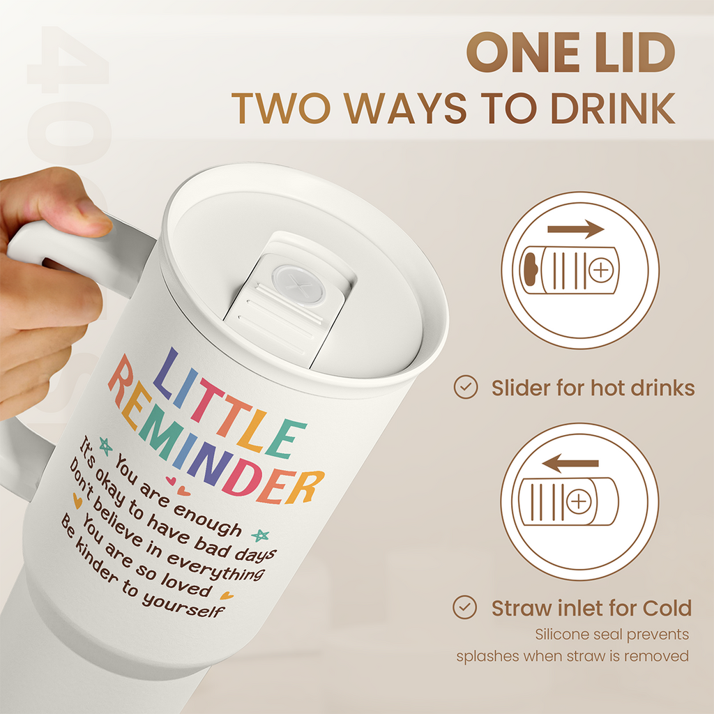 White Inspiration Slidemate | Slider Tumbler with Handle 40oz