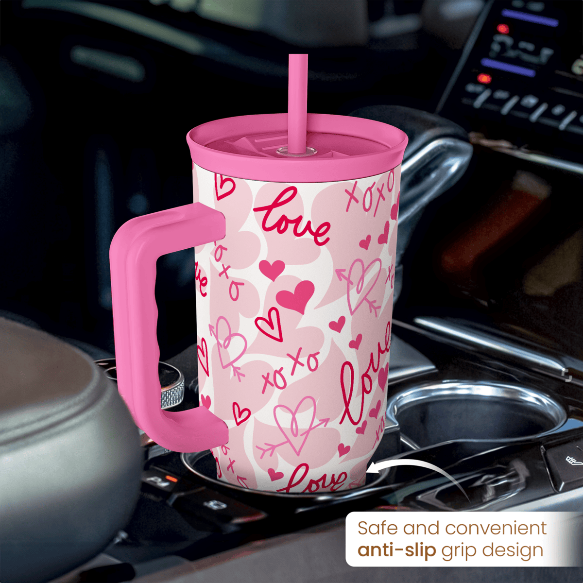 Pink Love Slidemate | Slider Tumbler with Handle 40oz