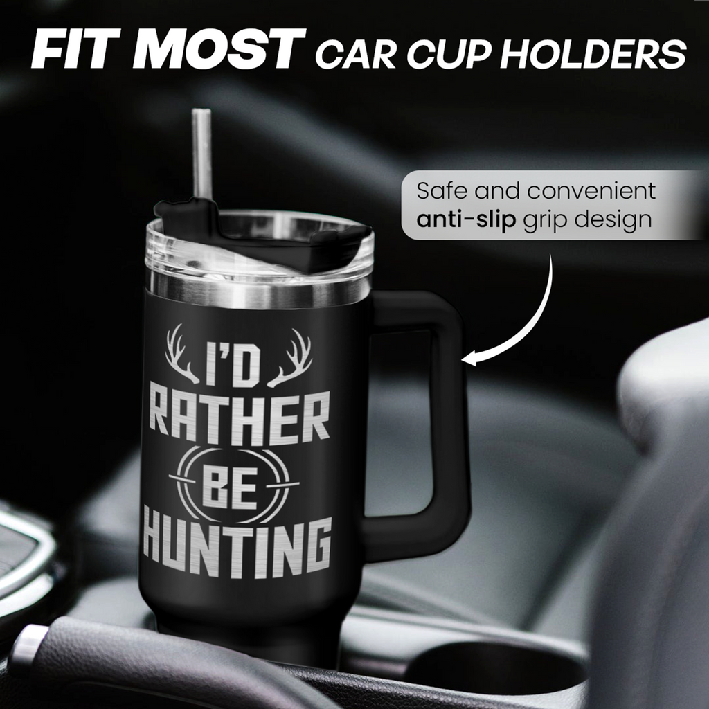 Black Hunting Quencher Tumbler with Handle 40oz