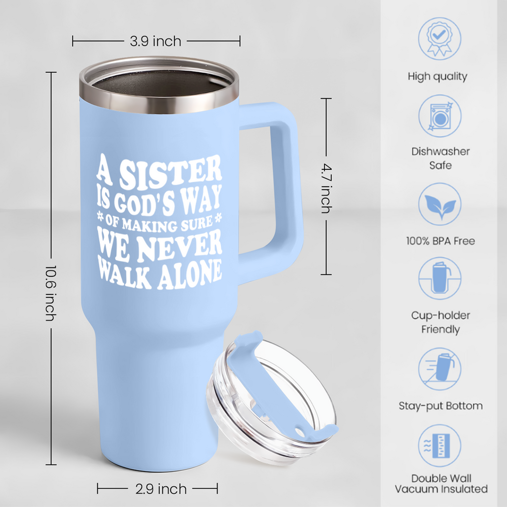 Blue Sister Quencher Tumbler with Handle 40oz