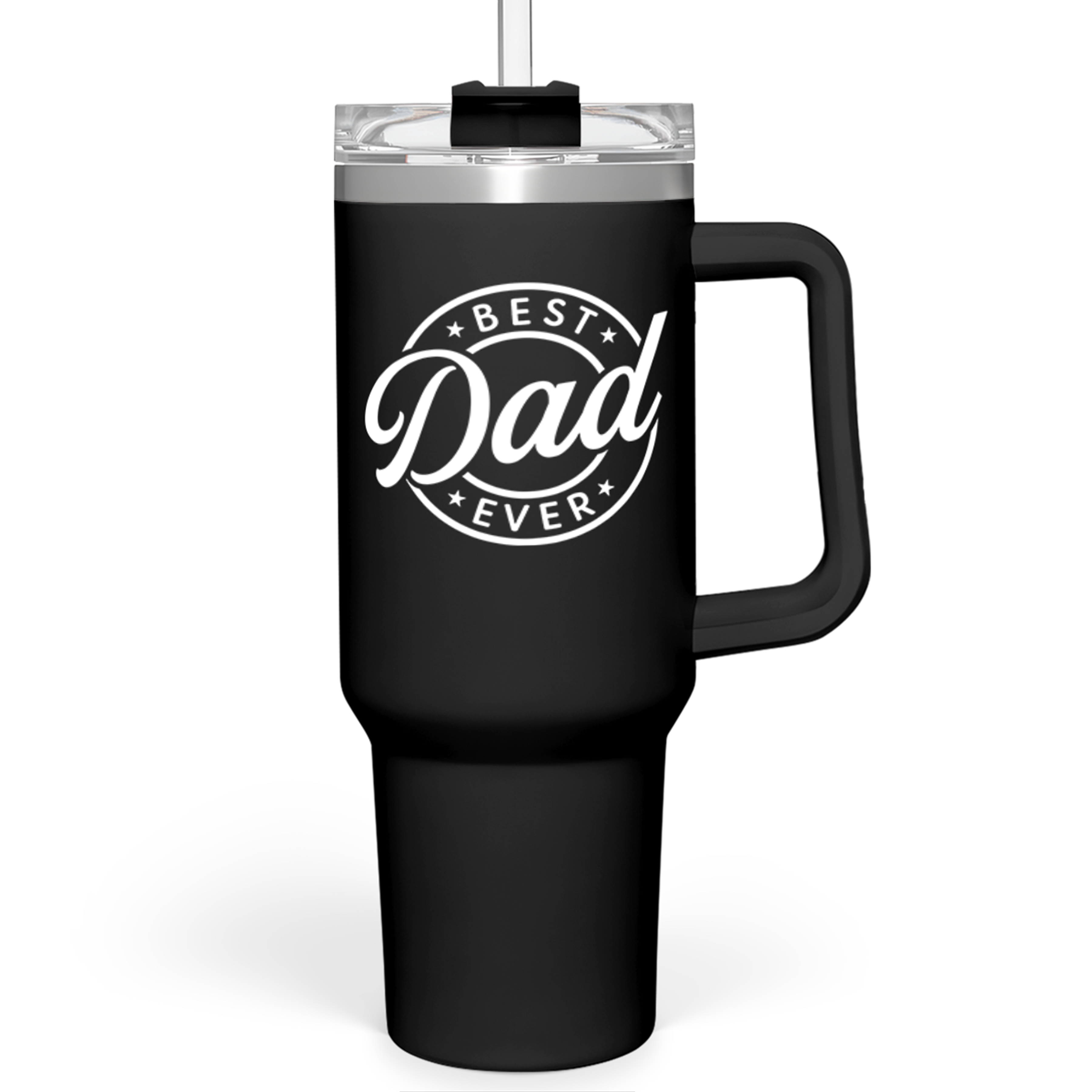 Black Best Dad Ever Quencher Tumbler with Handle 40oz