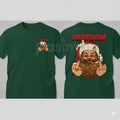 FREEDOM Defiant Santa Claus T-Shirt - Funny Rebel Christmas Print, Men's Edgy Holiday Graphic Tee, Anti-Establishment Gift