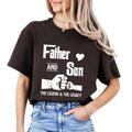 Father and Son Matching T-Shirts - "Father and Son" Quote, Fist Bump Design, 100% Cotton Crew Neck