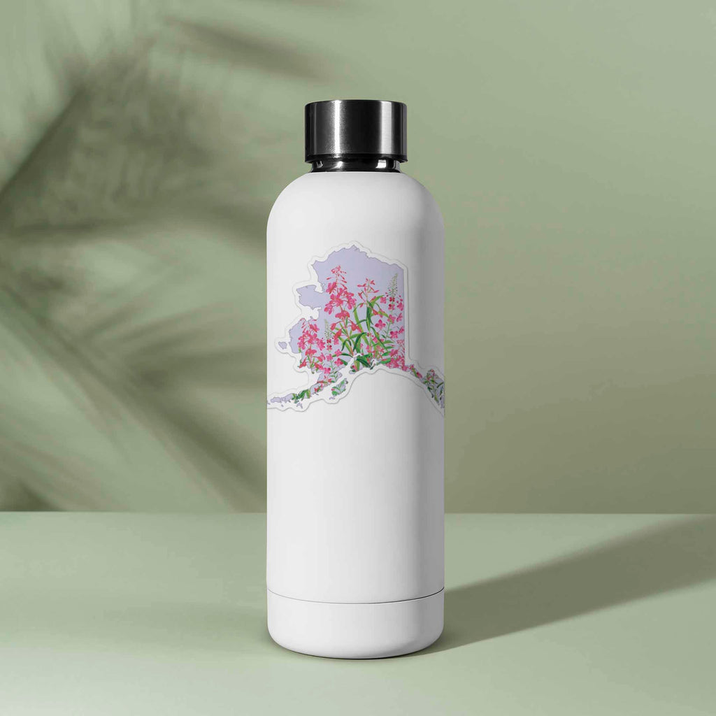 Alaska Map Fireweed Sticker