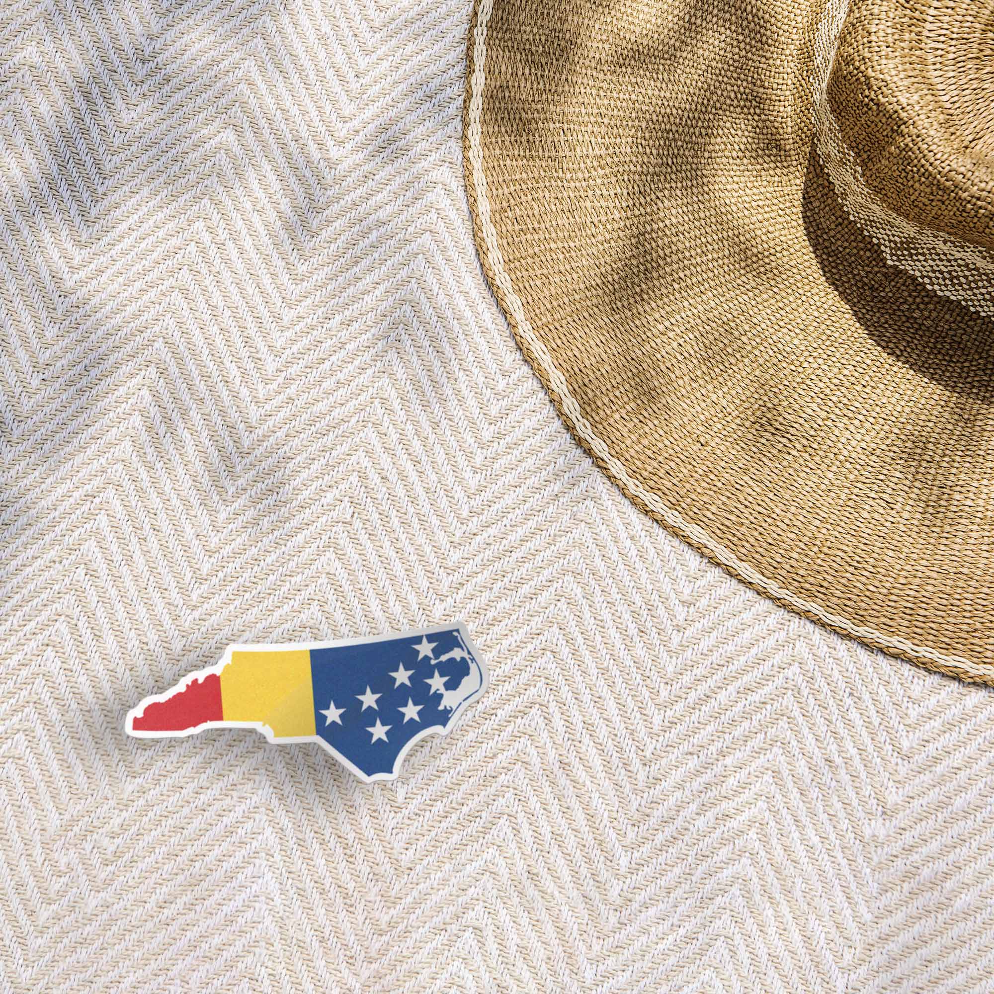 Durham Flag NC Map Sticker - Cool North Carolina Decal