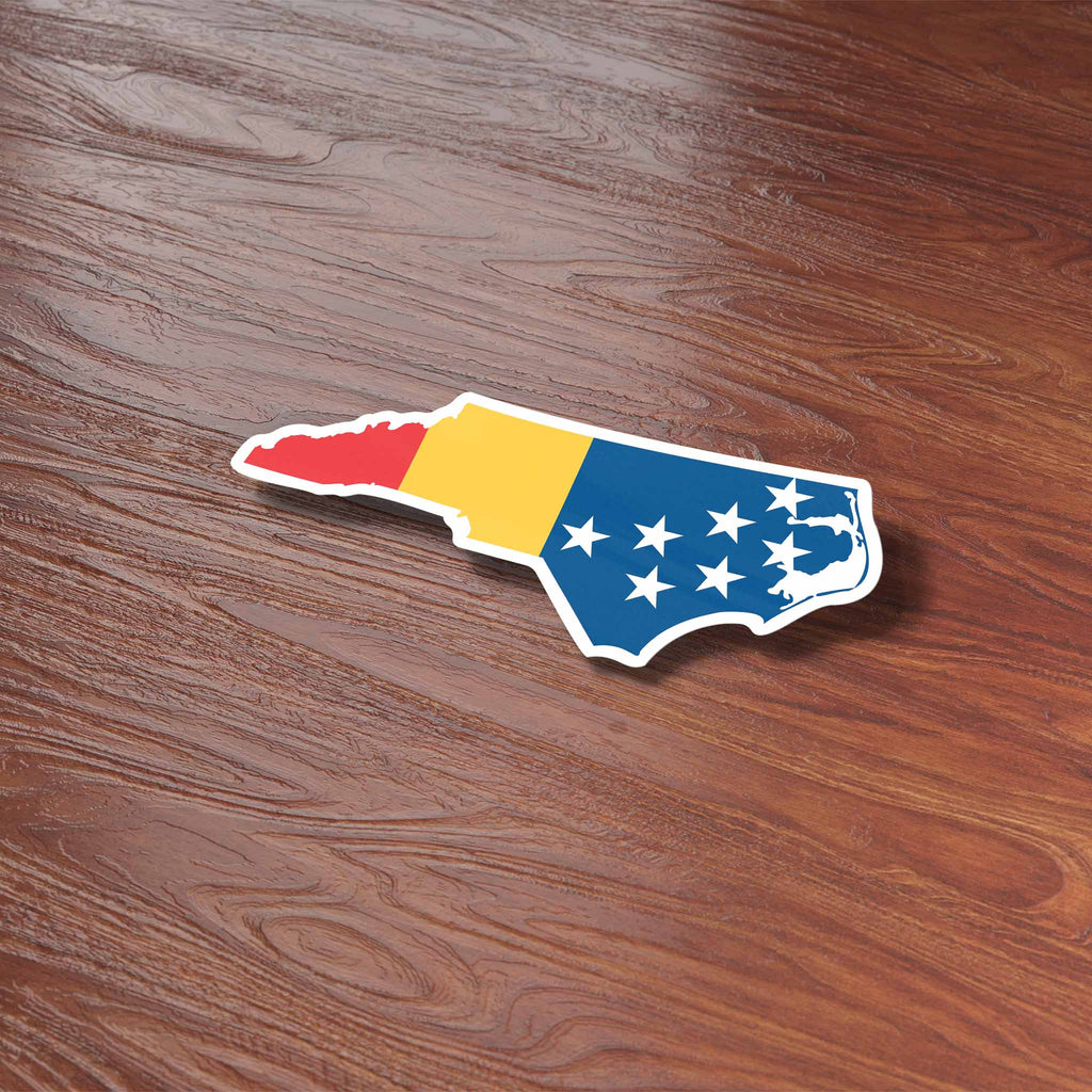 Durham Flag NC Map Sticker - Cool North Carolina Decal