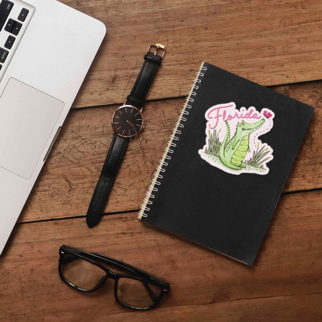 Pink Florida Gator Sticker - Cute FL Decals