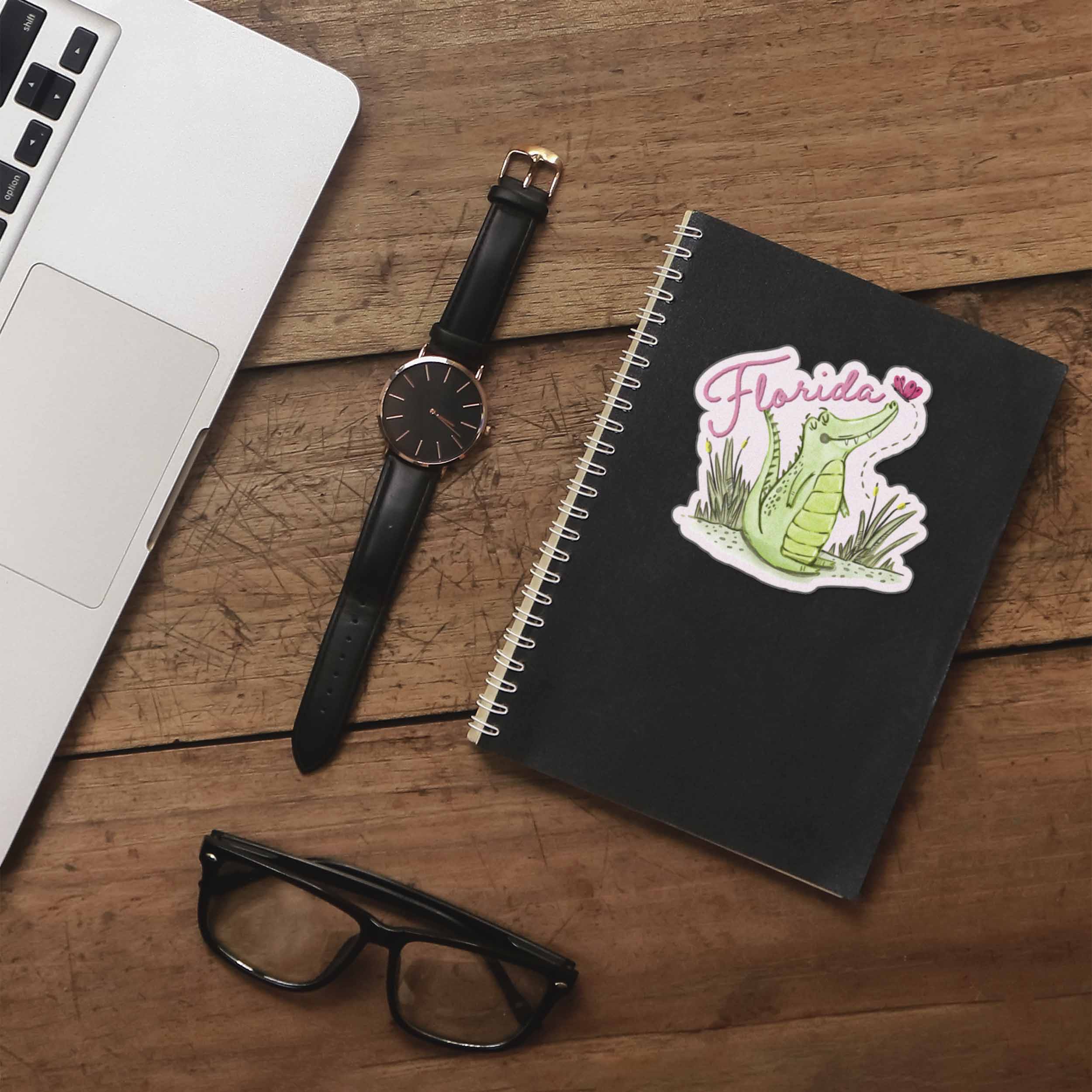Pink Florida Gator Sticker - Cute FL Decals