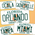 Florida License Plate Stickers - Choose Your FL City or National Park Decal