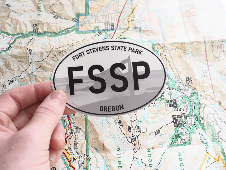 Fort Stevens State Park Oregon White Oval Bumper Sticker