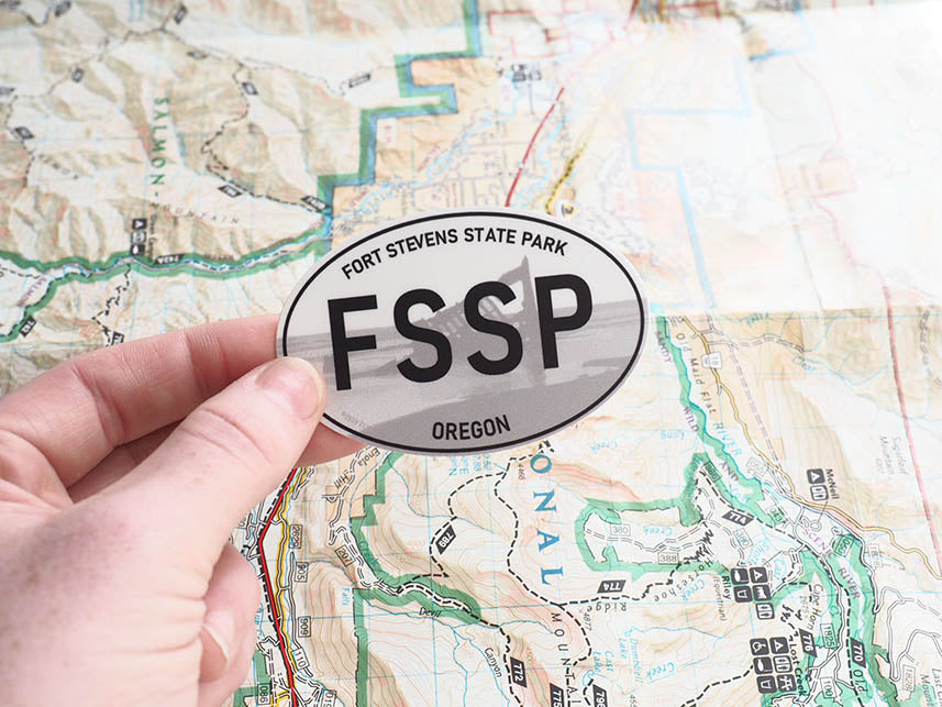 Fort Stevens State Park Oregon White Oval Bumper Sticker