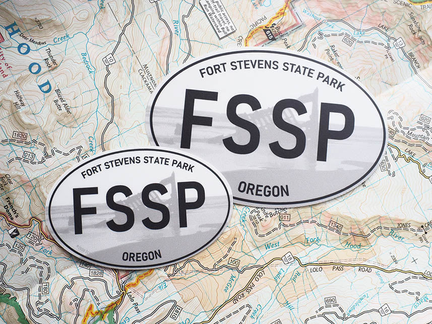 Fort Stevens State Park Oregon White Oval Bumper Sticker