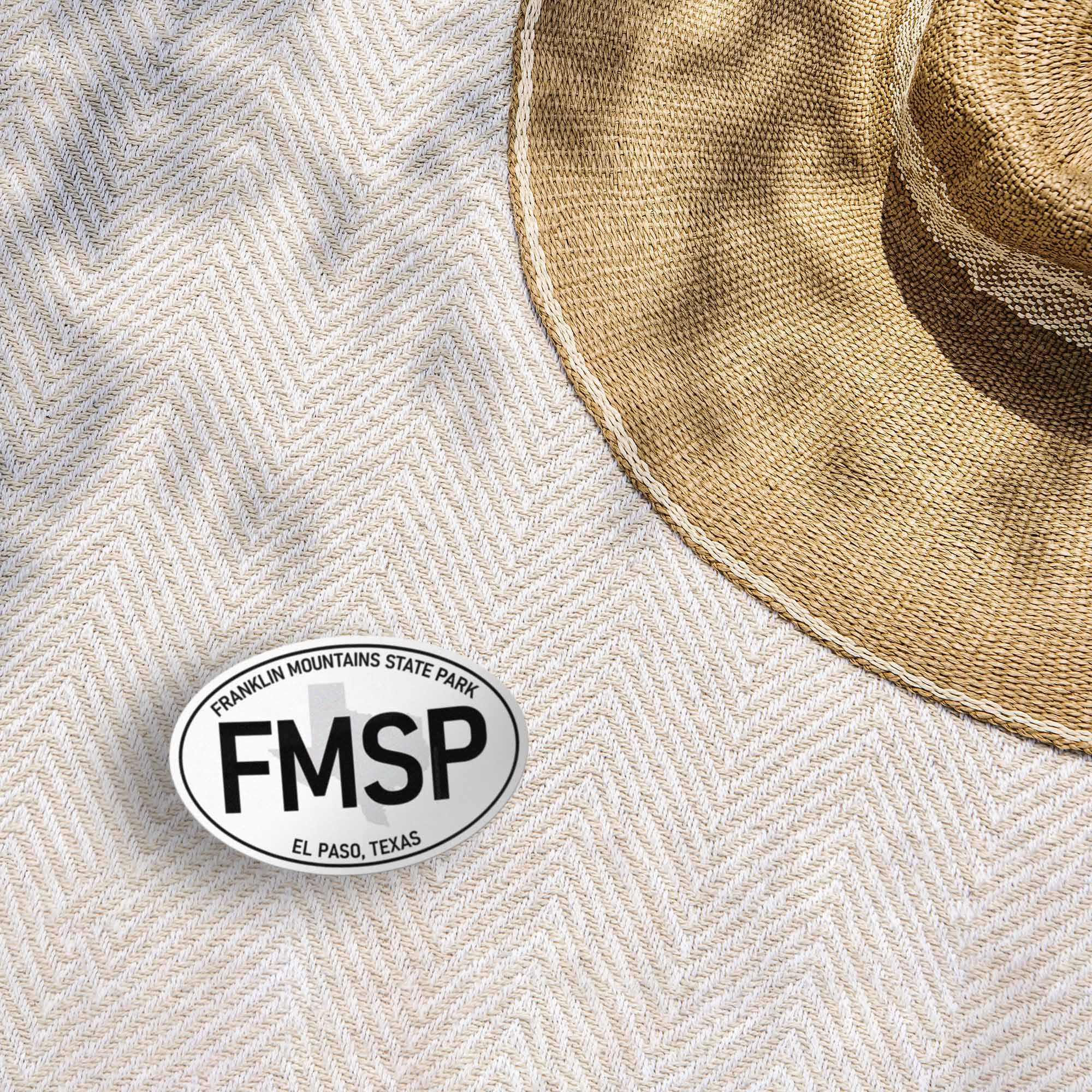 Franklin Mountains State Park Texas White Oval Sticker