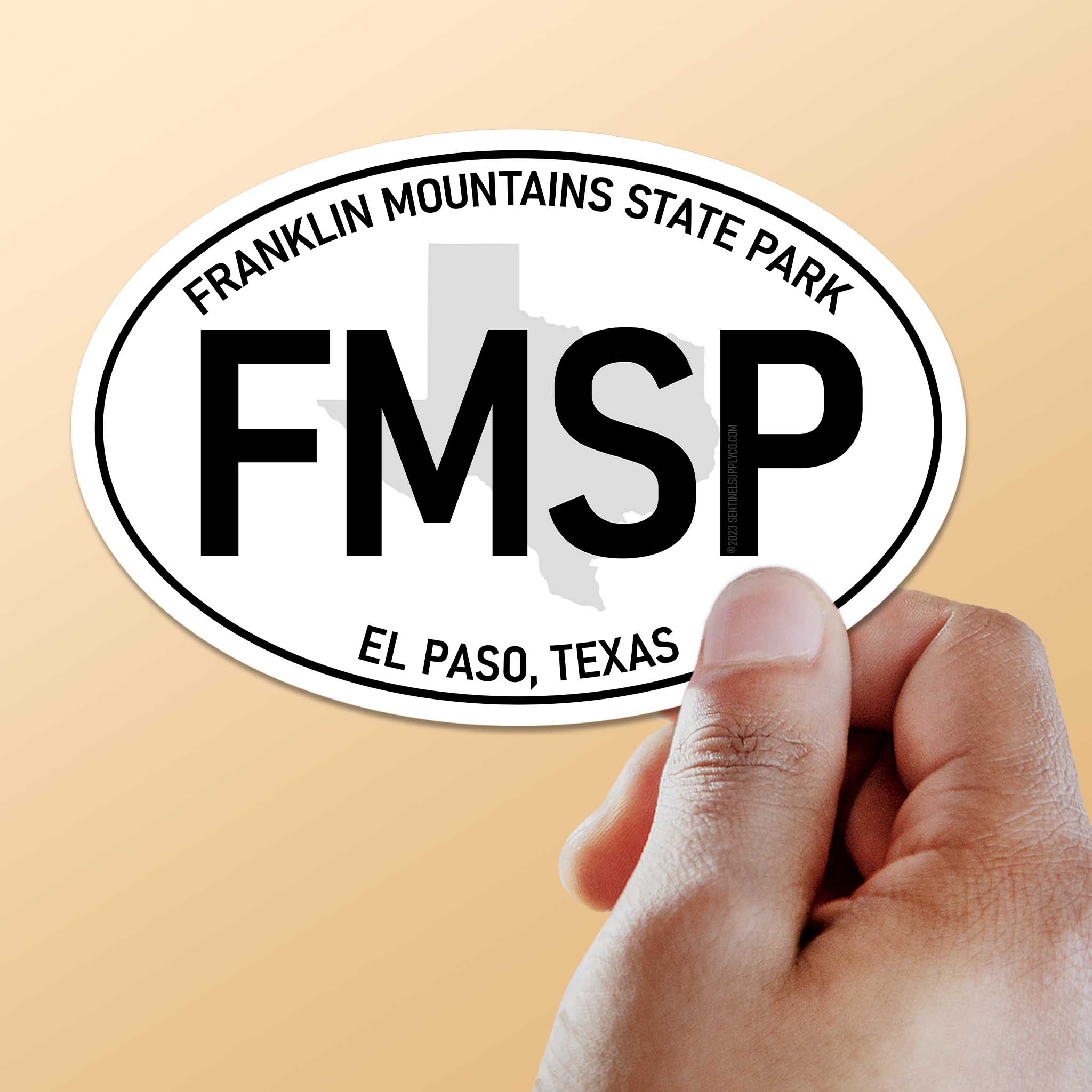 Franklin Mountains State Park Texas White Oval Sticker