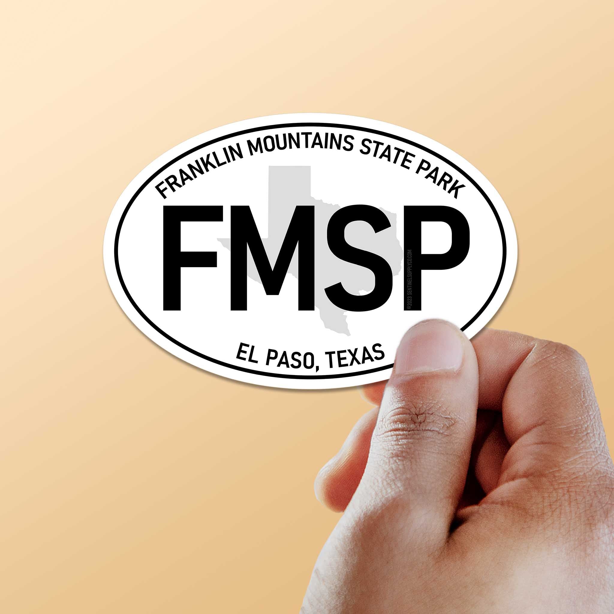 Franklin Mountains State Park Texas White Oval Sticker