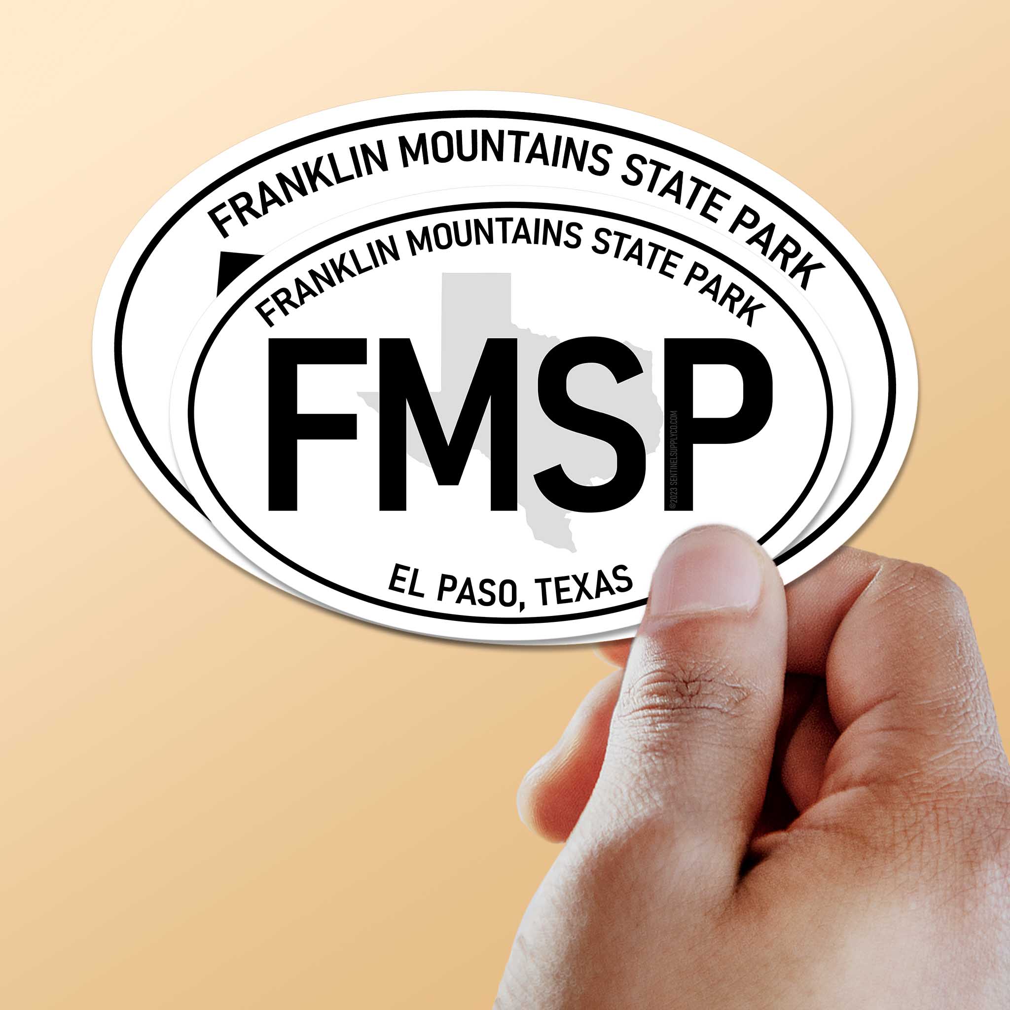 Franklin Mountains State Park Texas White Oval Sticker