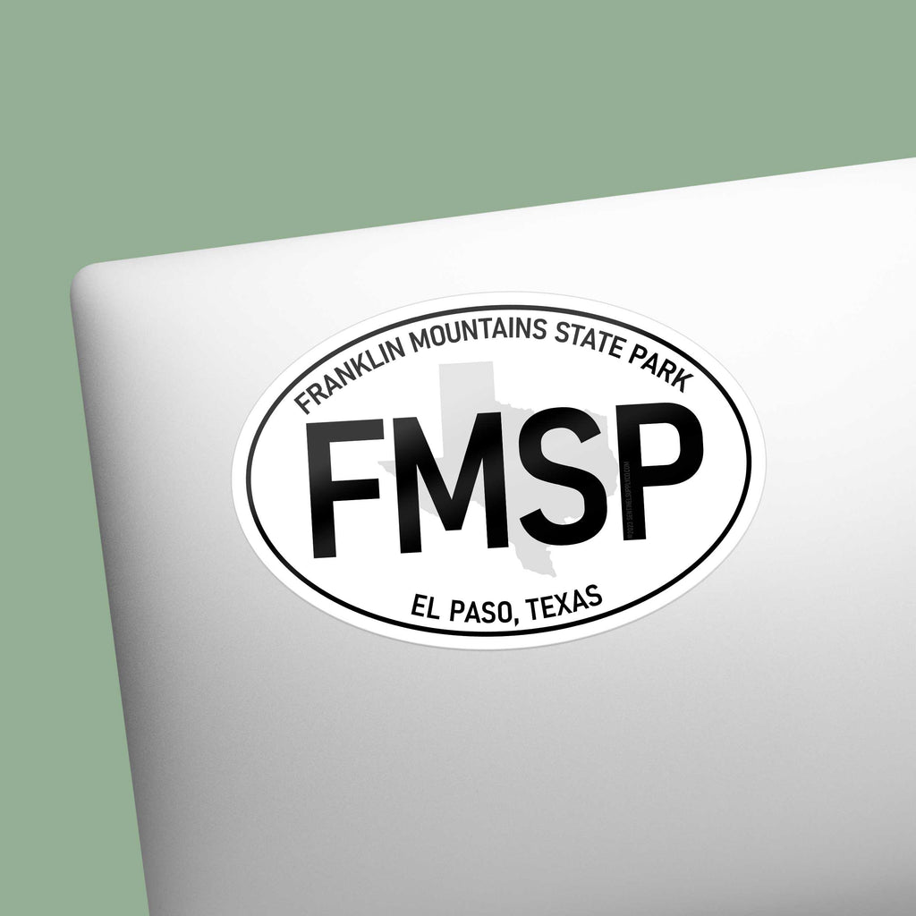 Franklin Mountains State Park Texas White Oval Sticker