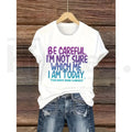 "Funny Graphic" Women's Casual – Soft Cotton Loose Fit Trendy Top