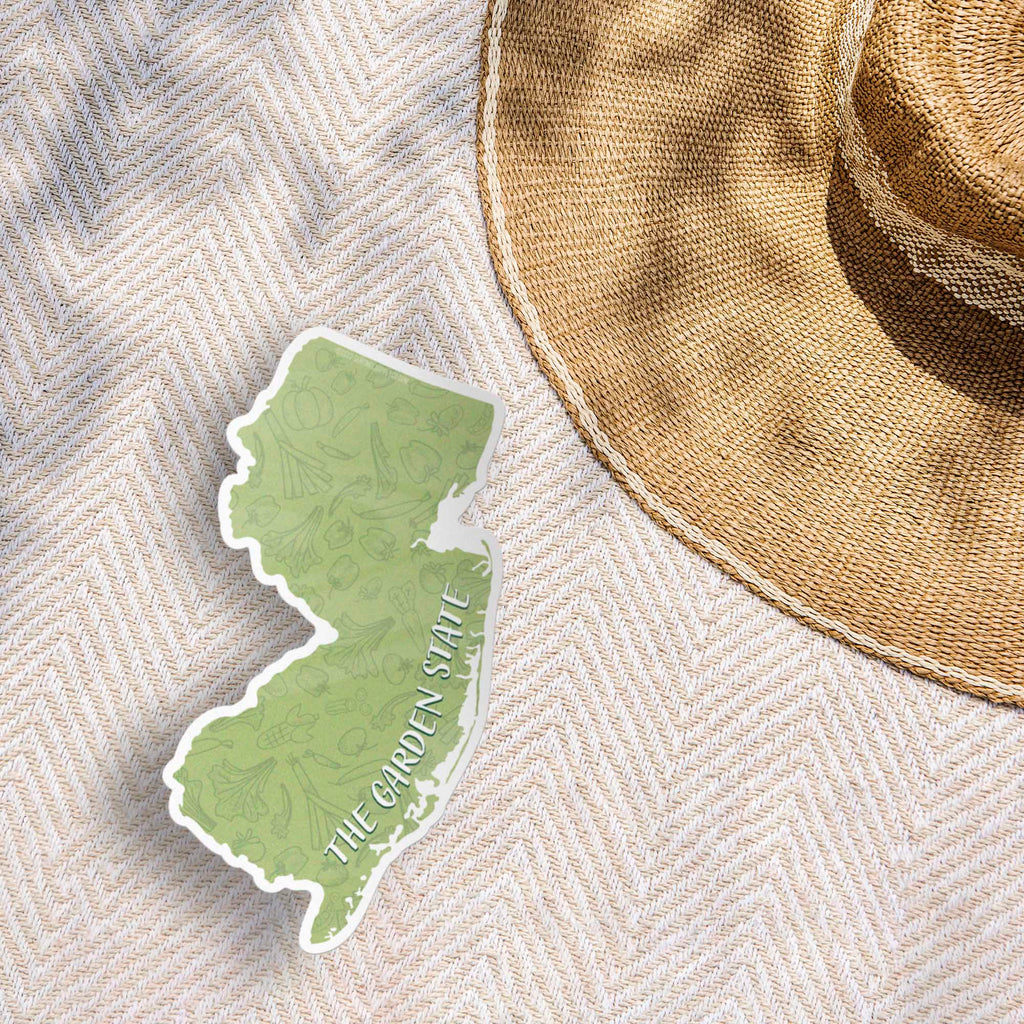 Green Garden State New Jersey Sticker