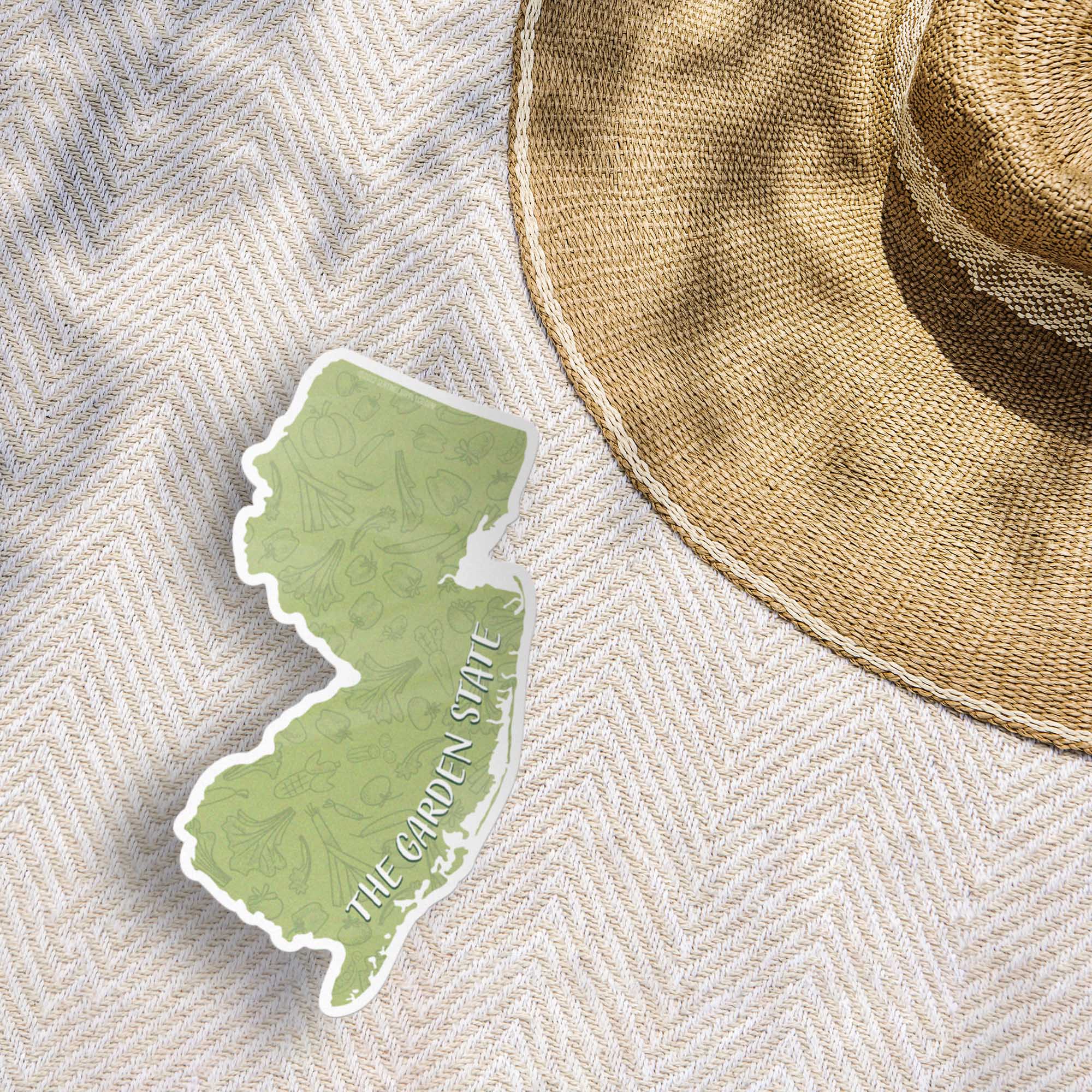 Green Garden State New Jersey Sticker