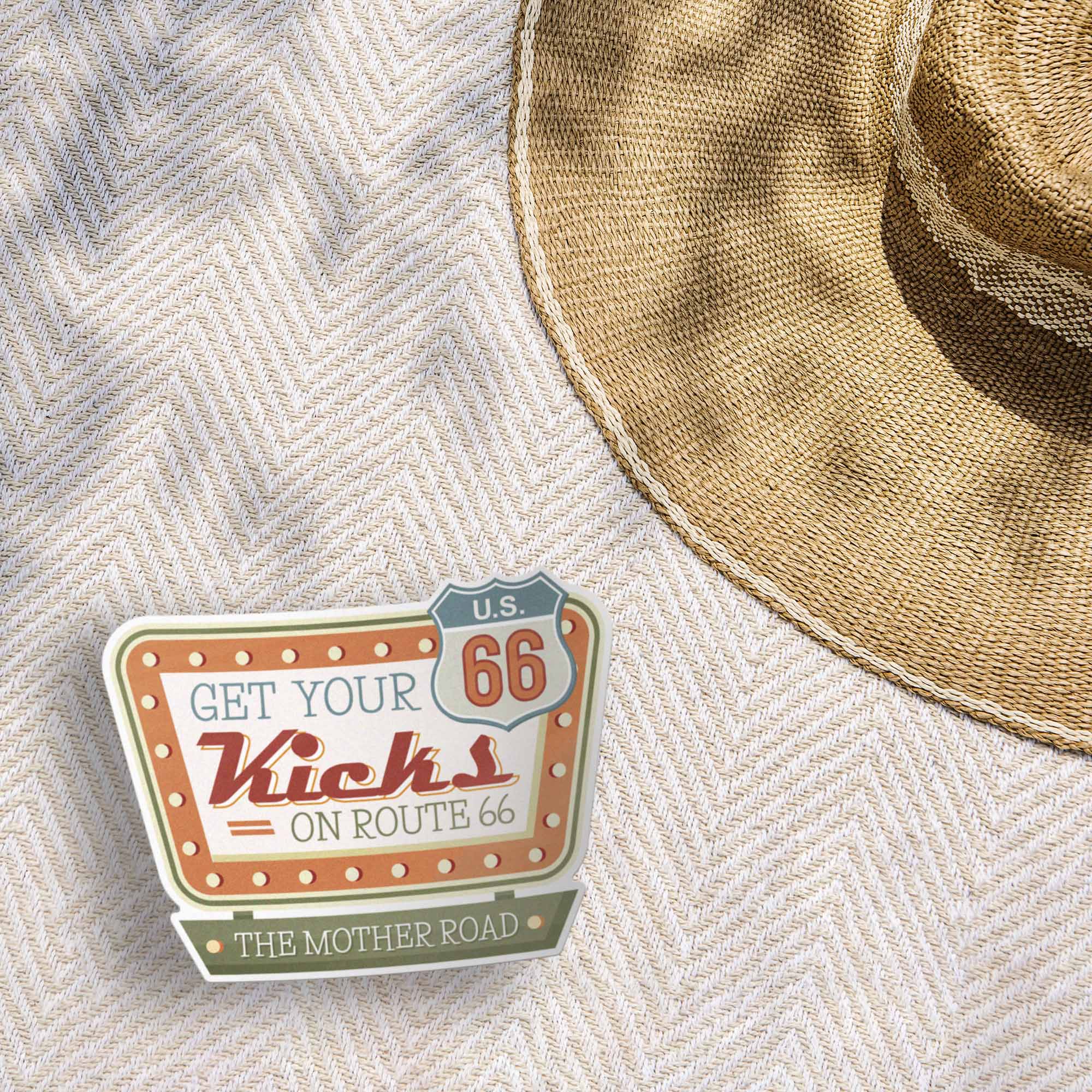 Get Your Kicks on Route 66 Retro Diner Sticker