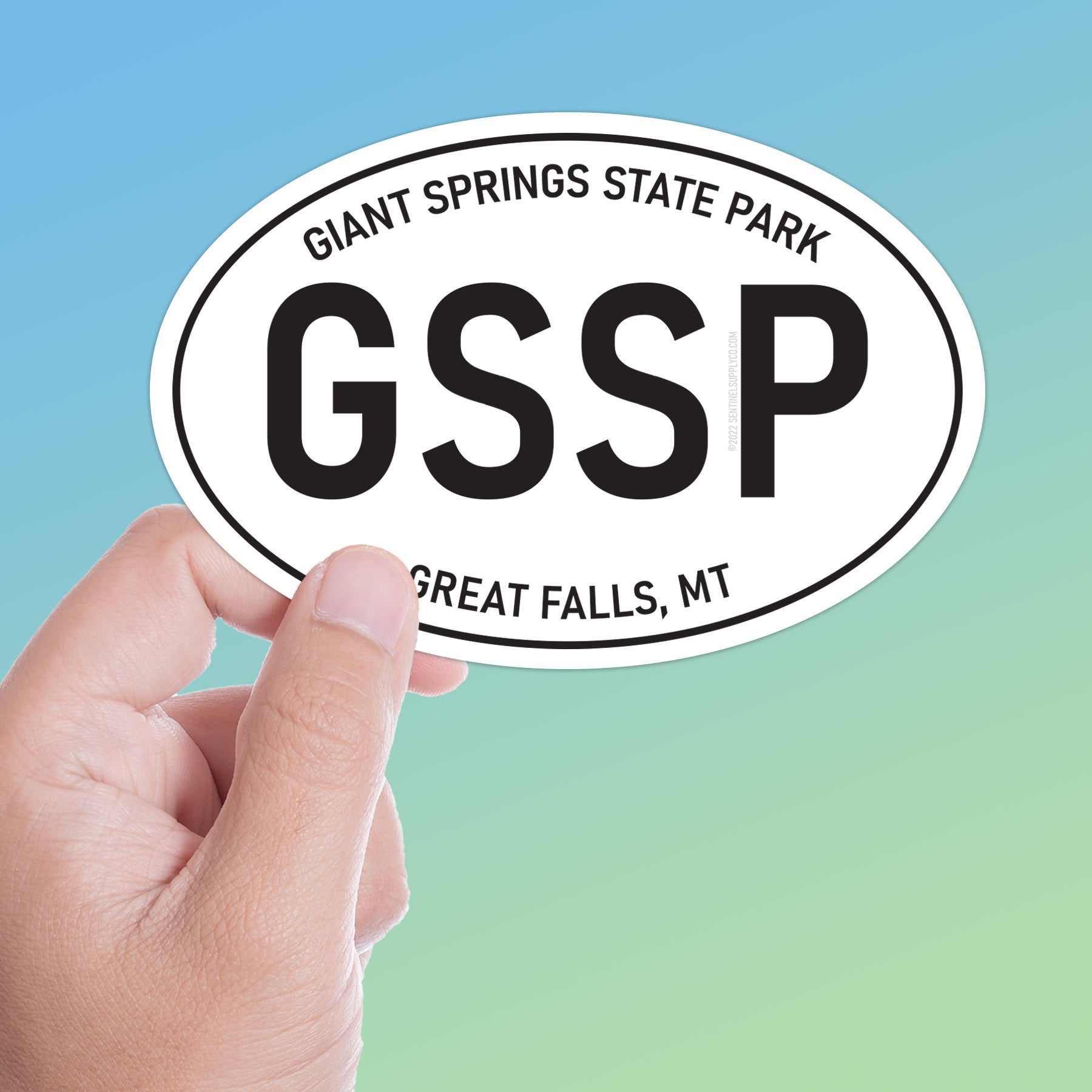 Giant Springs State Park Montana White Oval Sticker