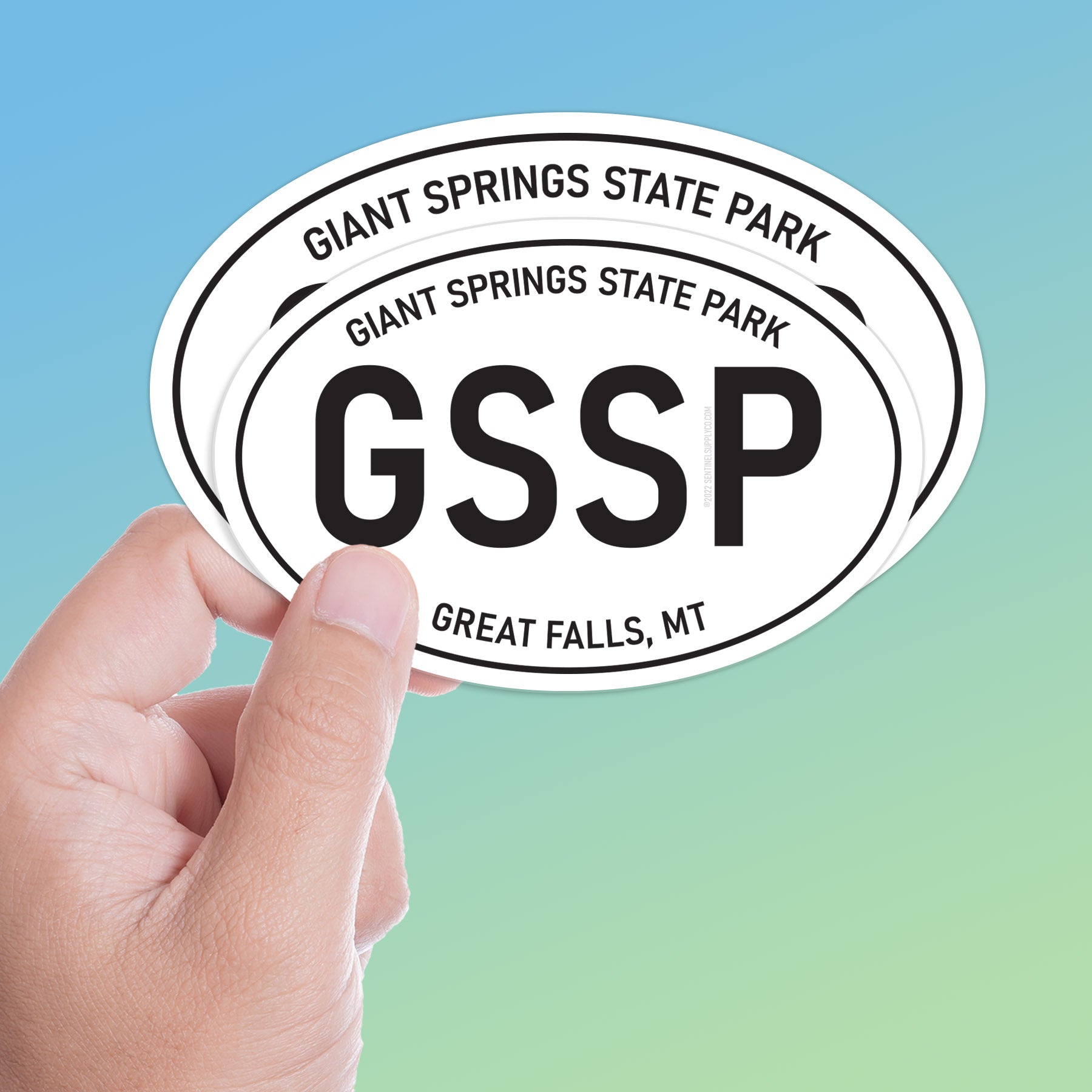 Giant Springs State Park Montana White Oval Sticker