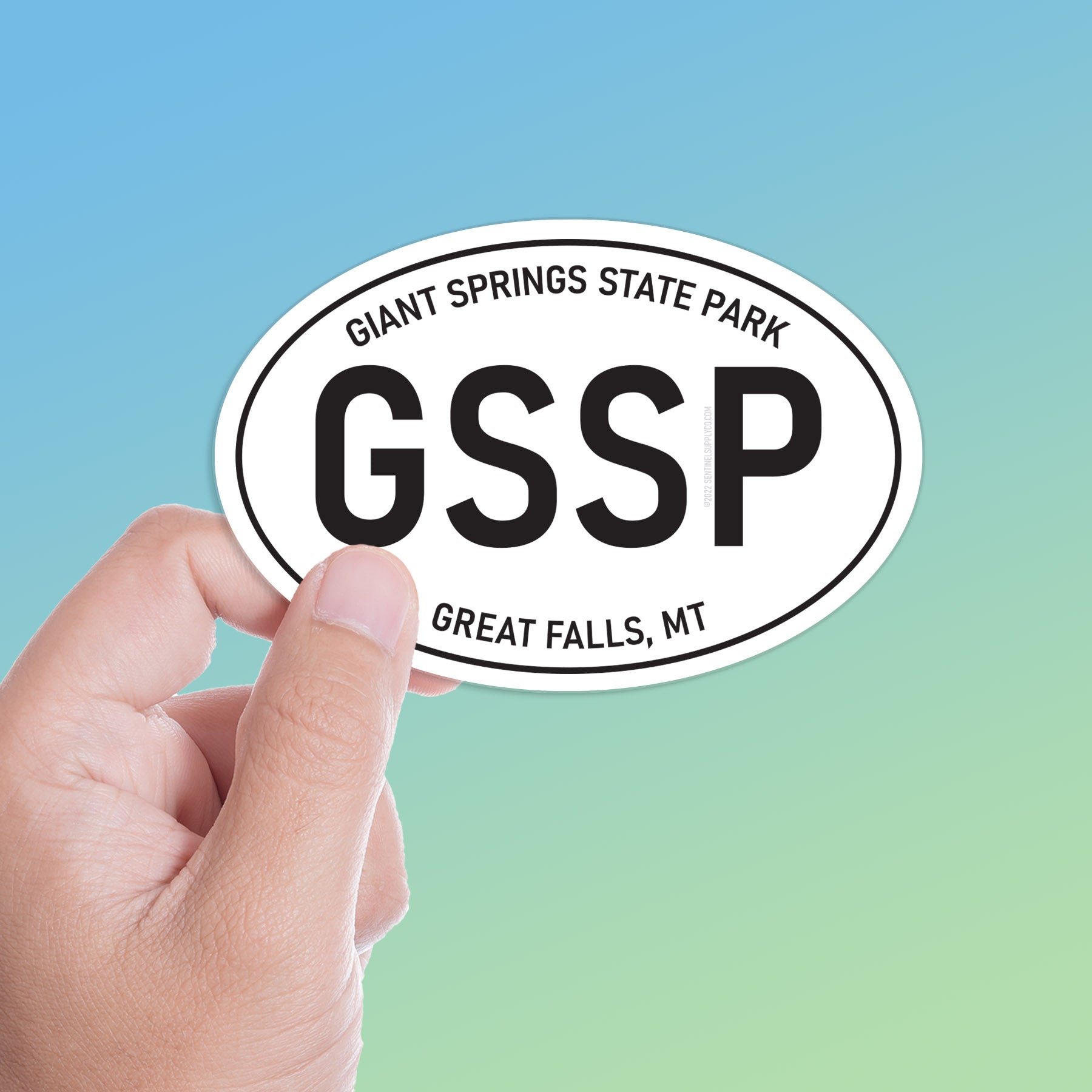 Giant Springs State Park Montana White Oval Sticker