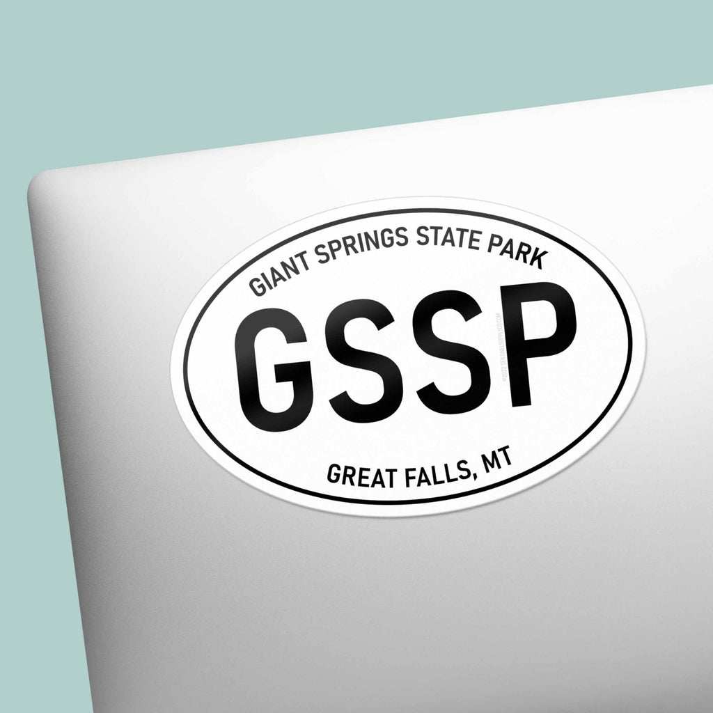 Giant Springs State Park Montana White Oval Sticker