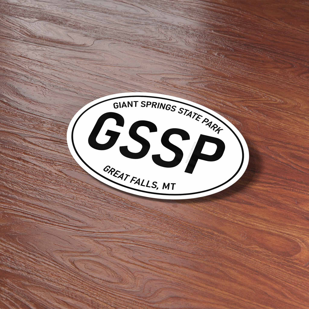 Giant Springs State Park Montana White Oval Sticker
