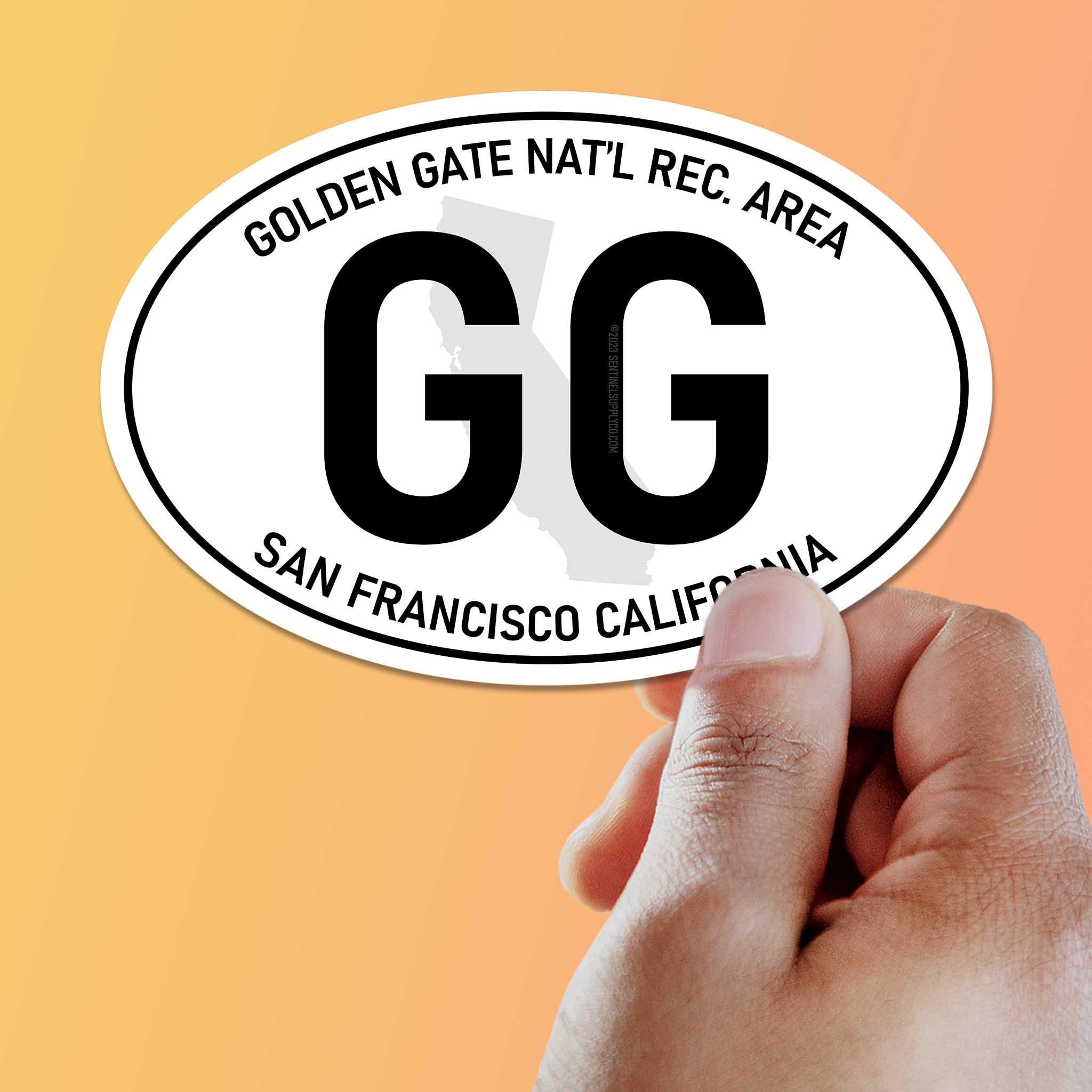 Golden Gate San Francisco California White Oval Sticker