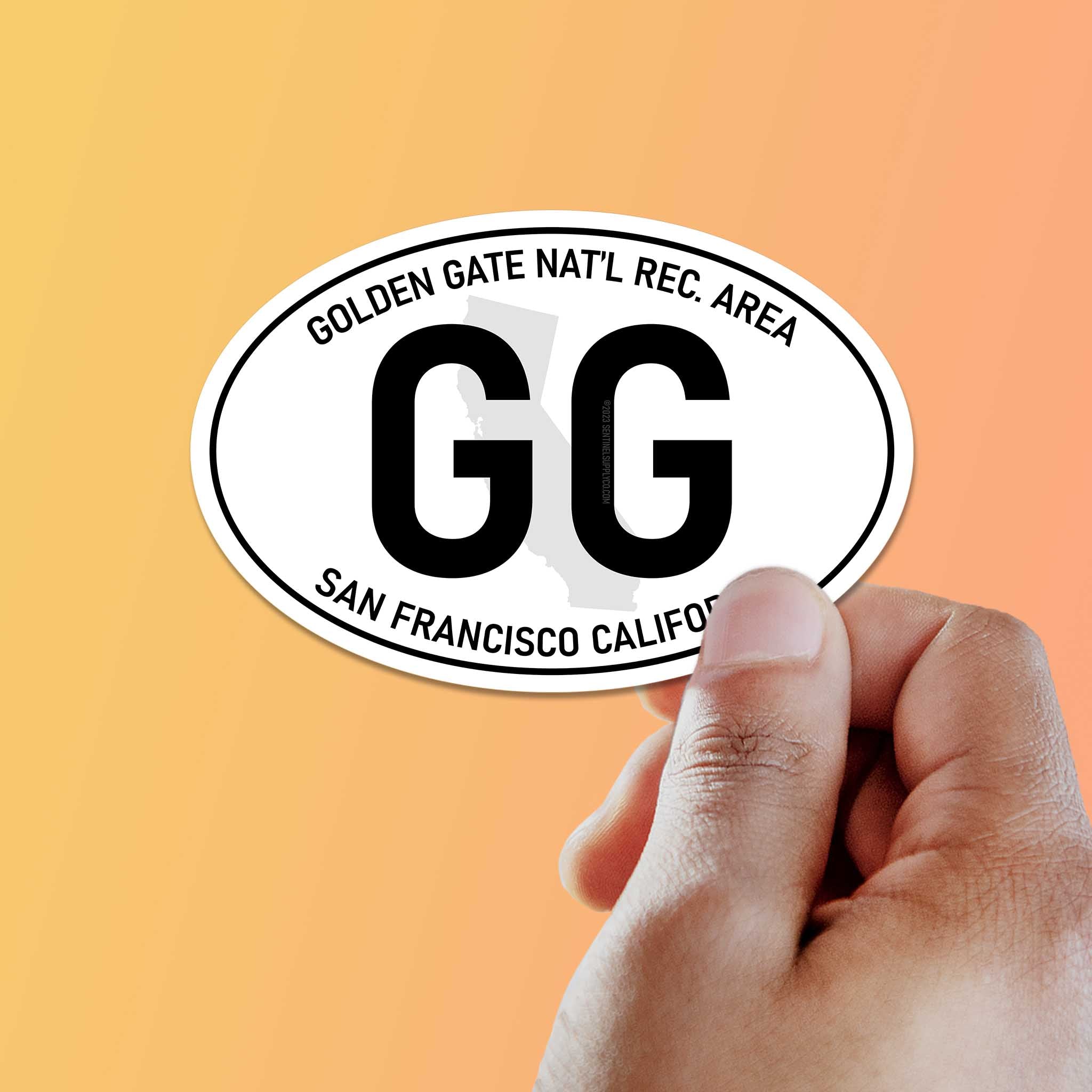 Golden Gate San Francisco California White Oval Sticker