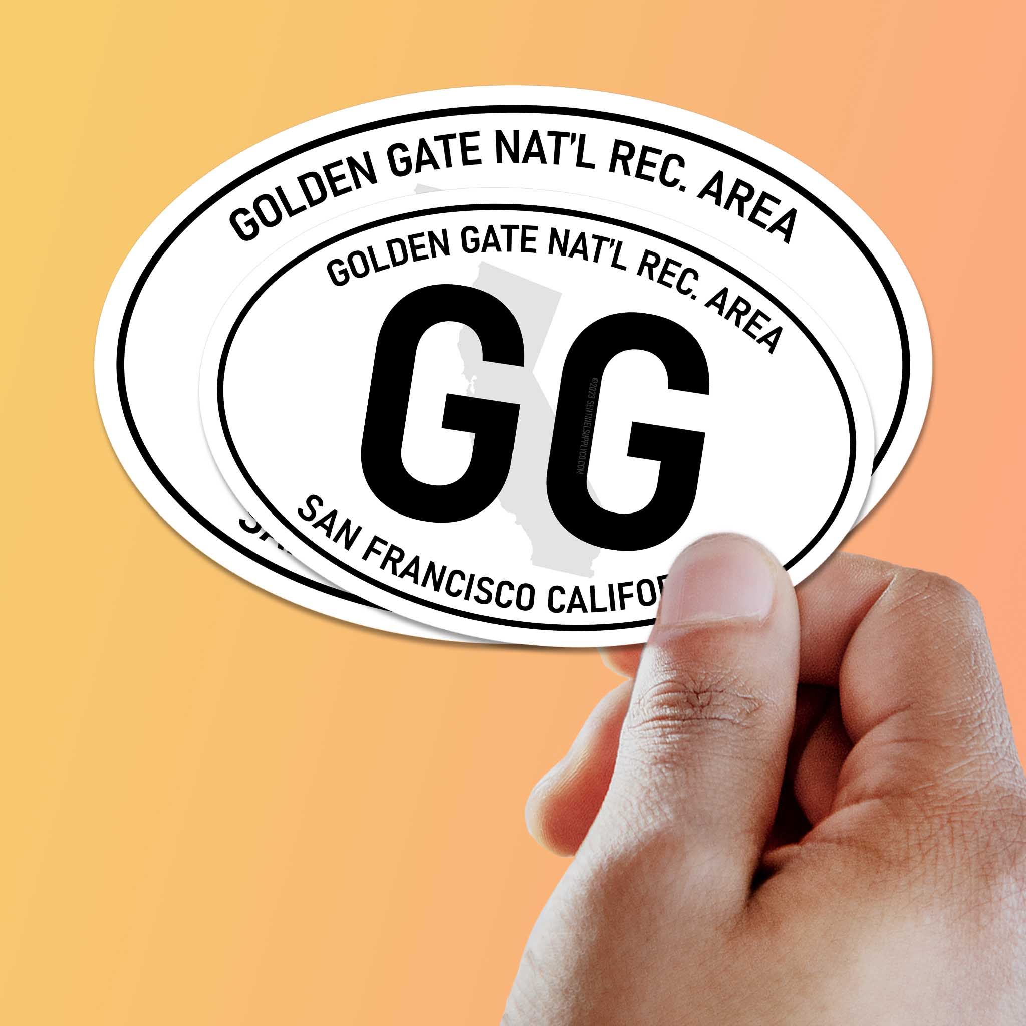 Golden Gate San Francisco California White Oval Sticker