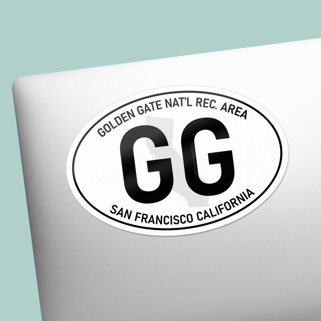 Golden Gate San Francisco California White Oval Sticker