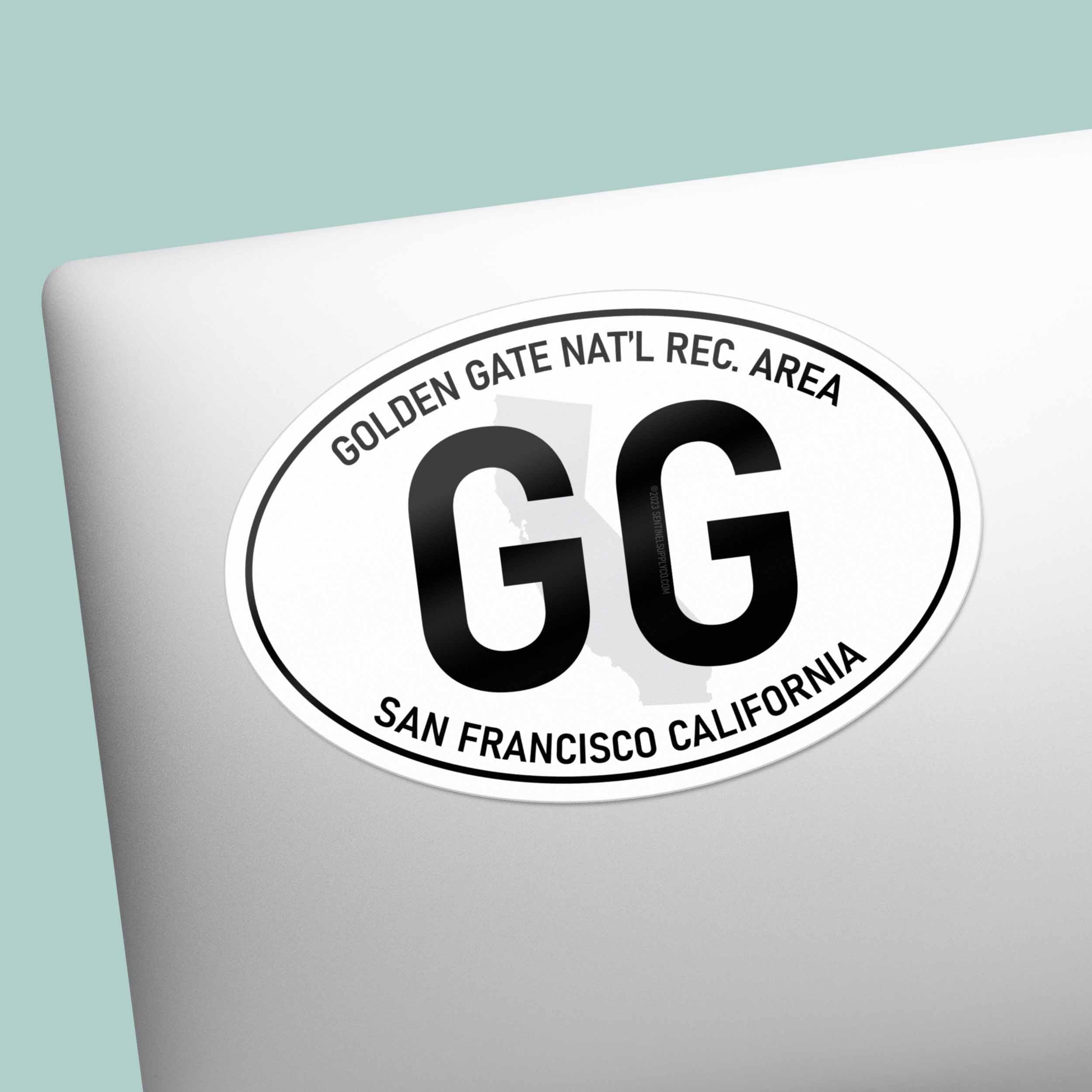 Golden Gate San Francisco California White Oval Sticker