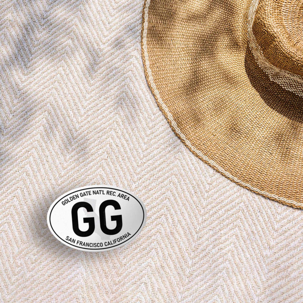 Golden Gate San Francisco California White Oval Sticker