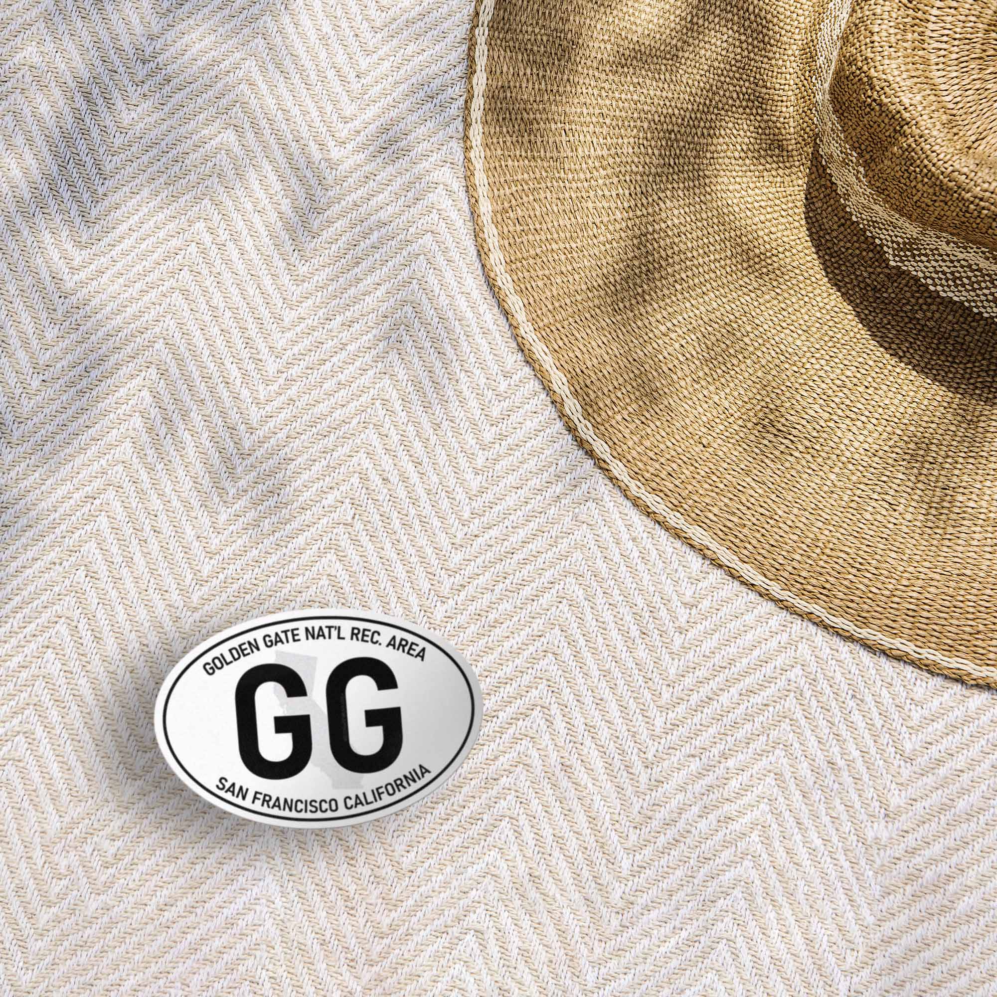 Golden Gate San Francisco California White Oval Sticker