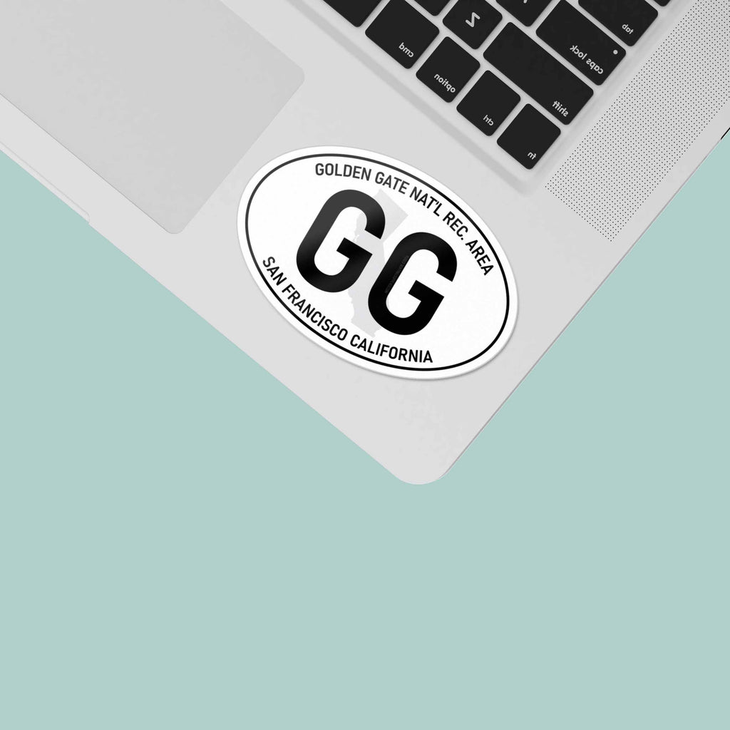 Golden Gate San Francisco California White Oval Sticker
