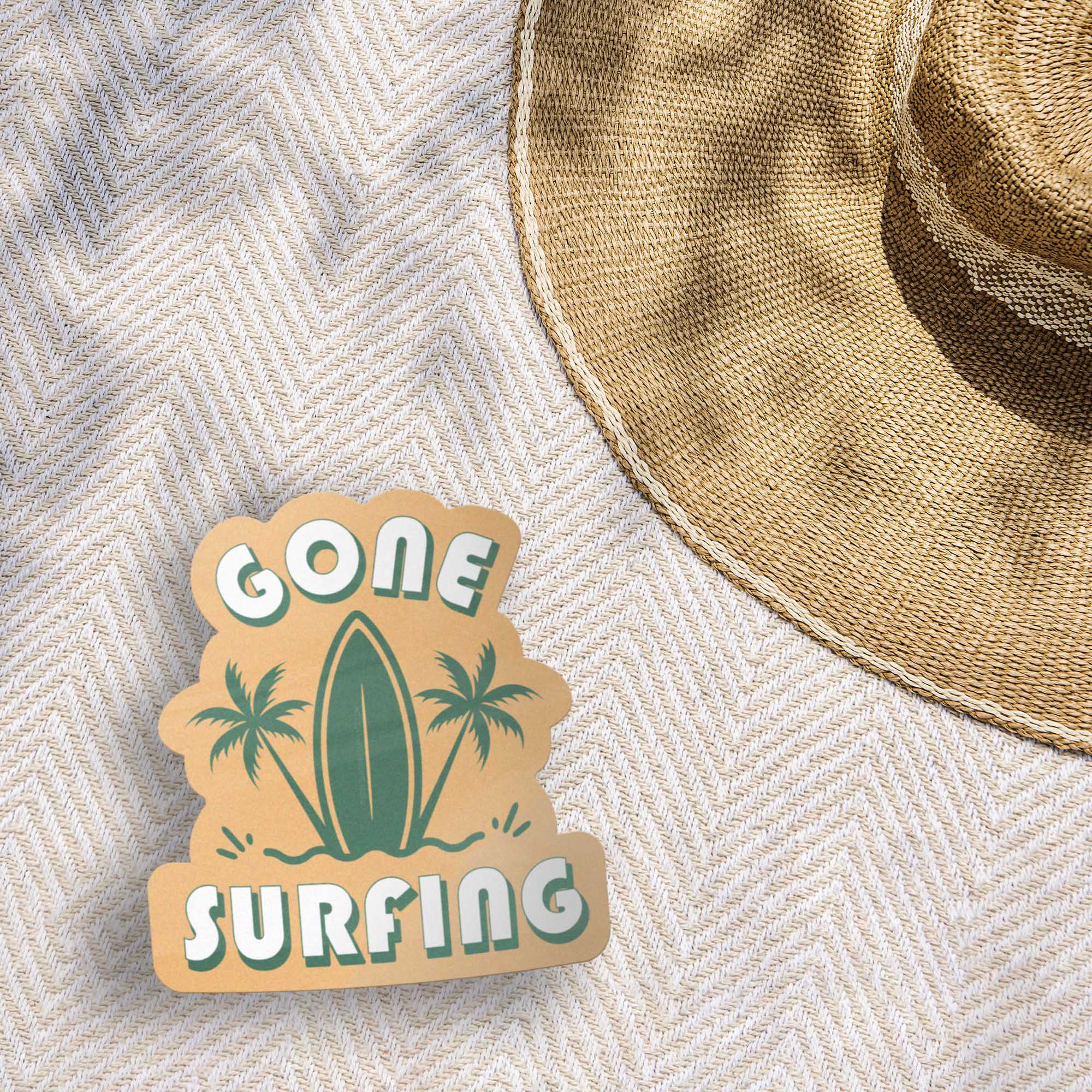Gone Surfing Beach Sticker