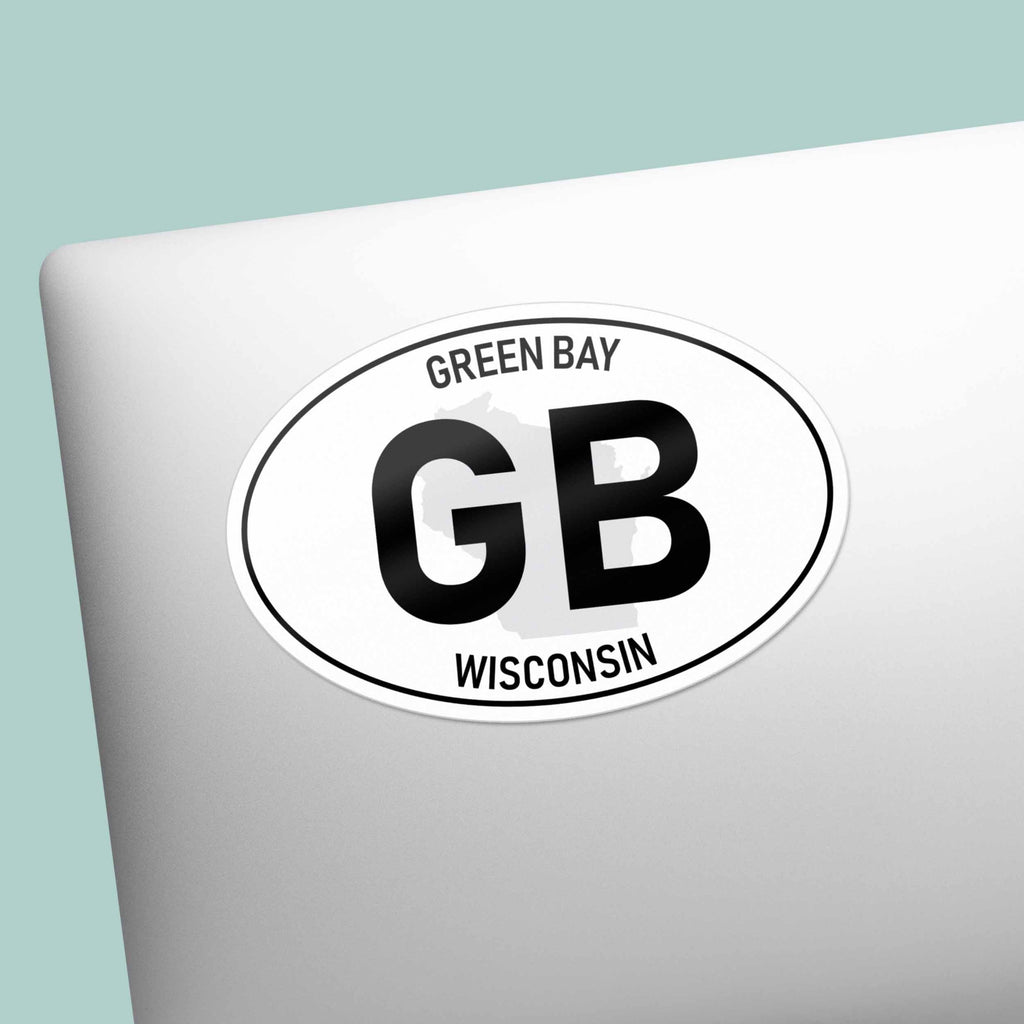 Green Bay Wisconsin White Oval Sticker